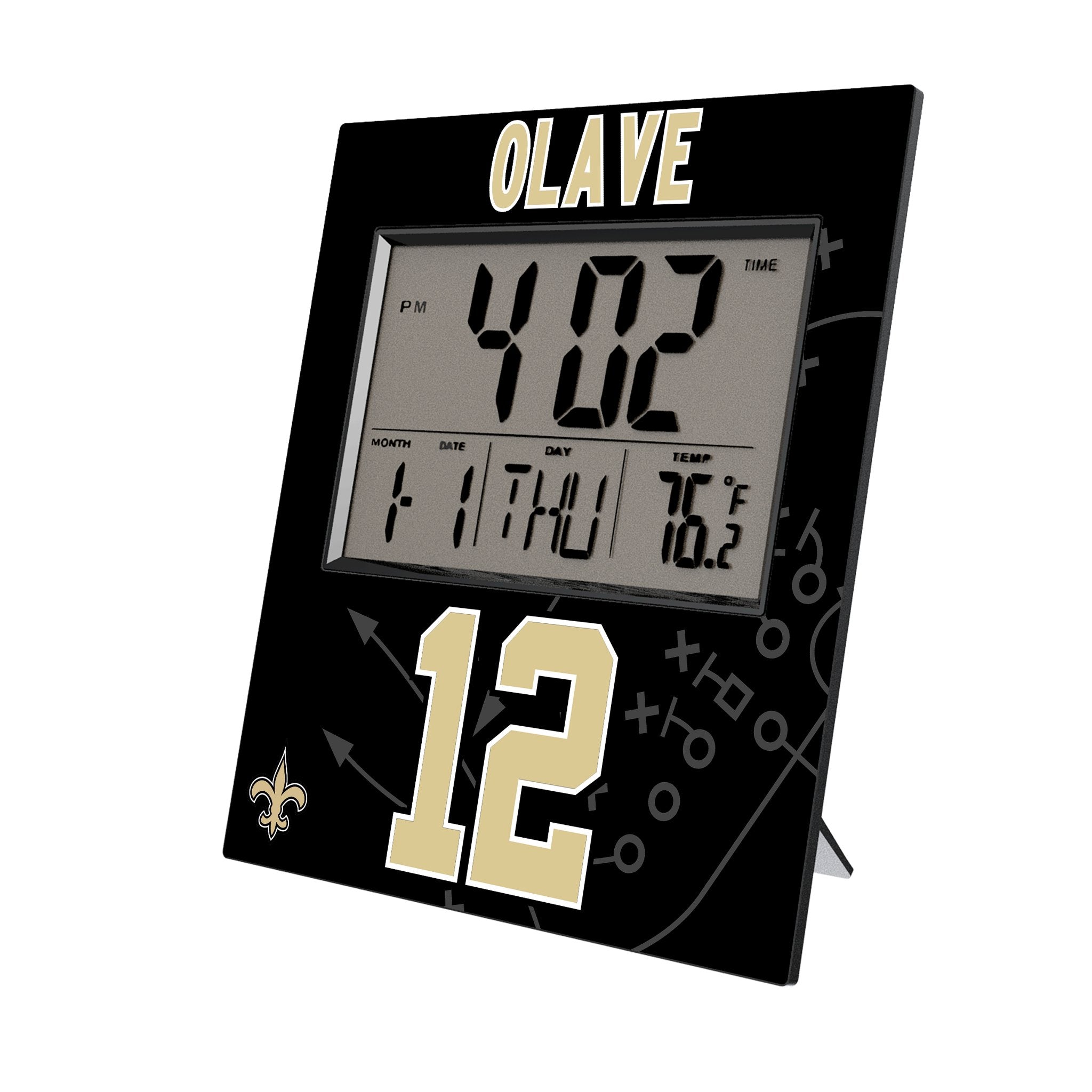 Chris Olave New Orleans Saints 12 Game Tactic Wall Clock - Sports Gifts, Sports Memorabilia, Sports Collectibles, Fan Shop