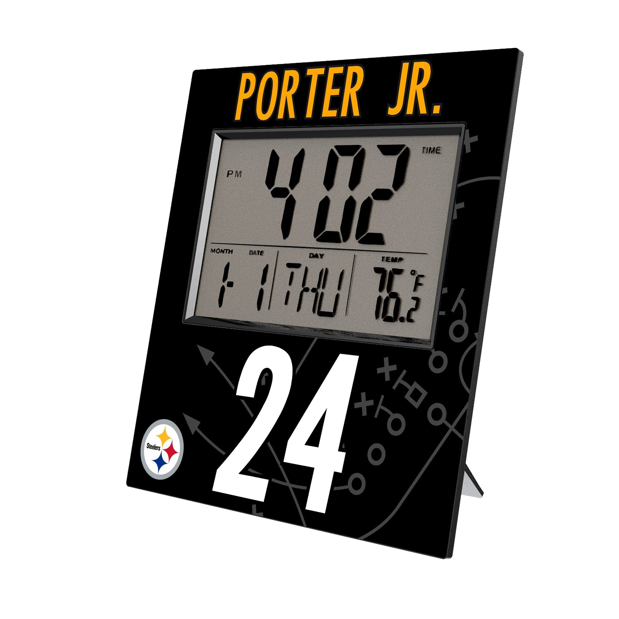 Joey Porter Jr. Pittsburgh Steelers 24 Game Tactic Wall Clock - Sports Gifts, Sports Memorabilia, Sports Collectibles, Fan Shop