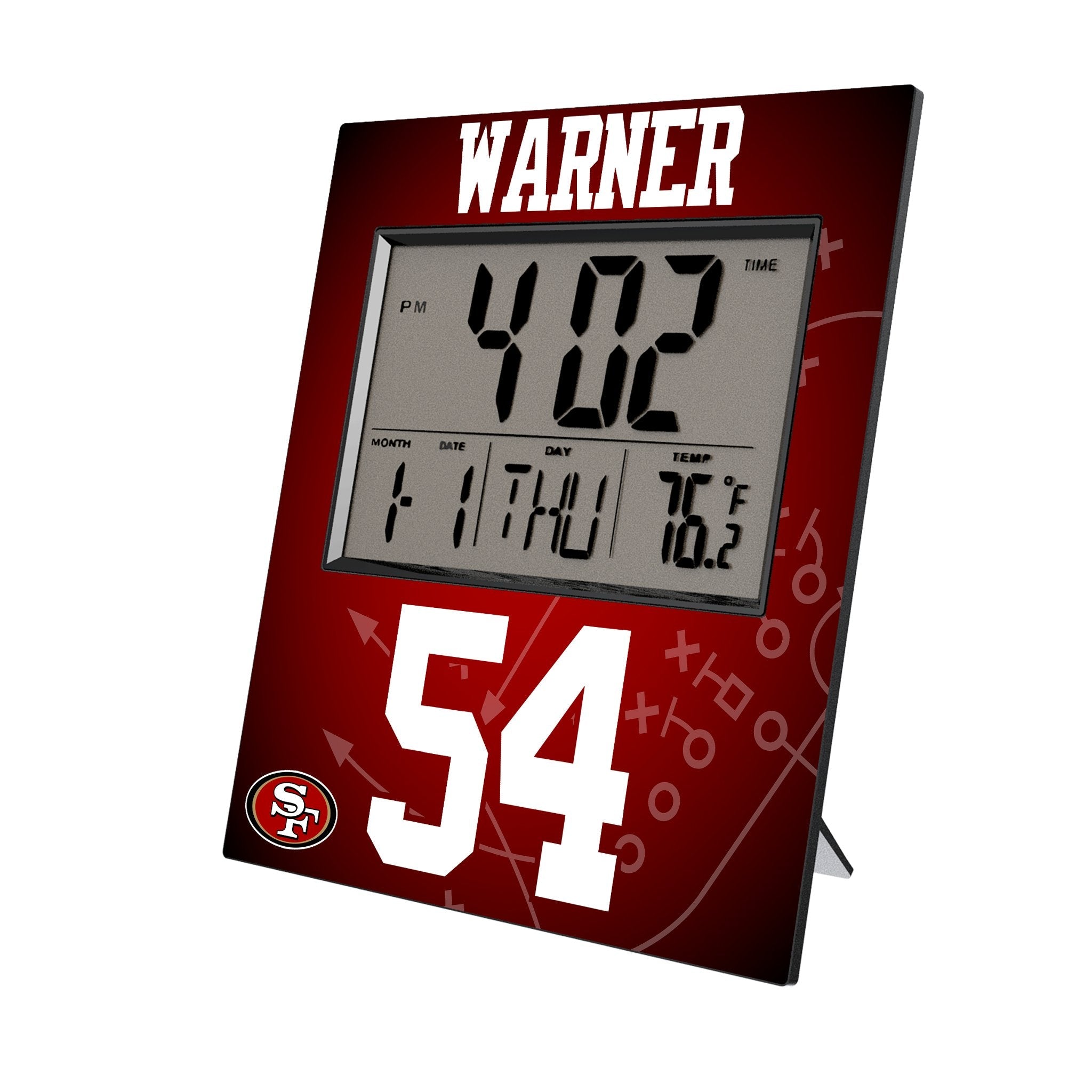 Fred Warner San Francisco 49ers 54 Game Tactic Wall Clock - Sports Gifts, Sports Memorabilia, Sports Collectibles, Fan Shop