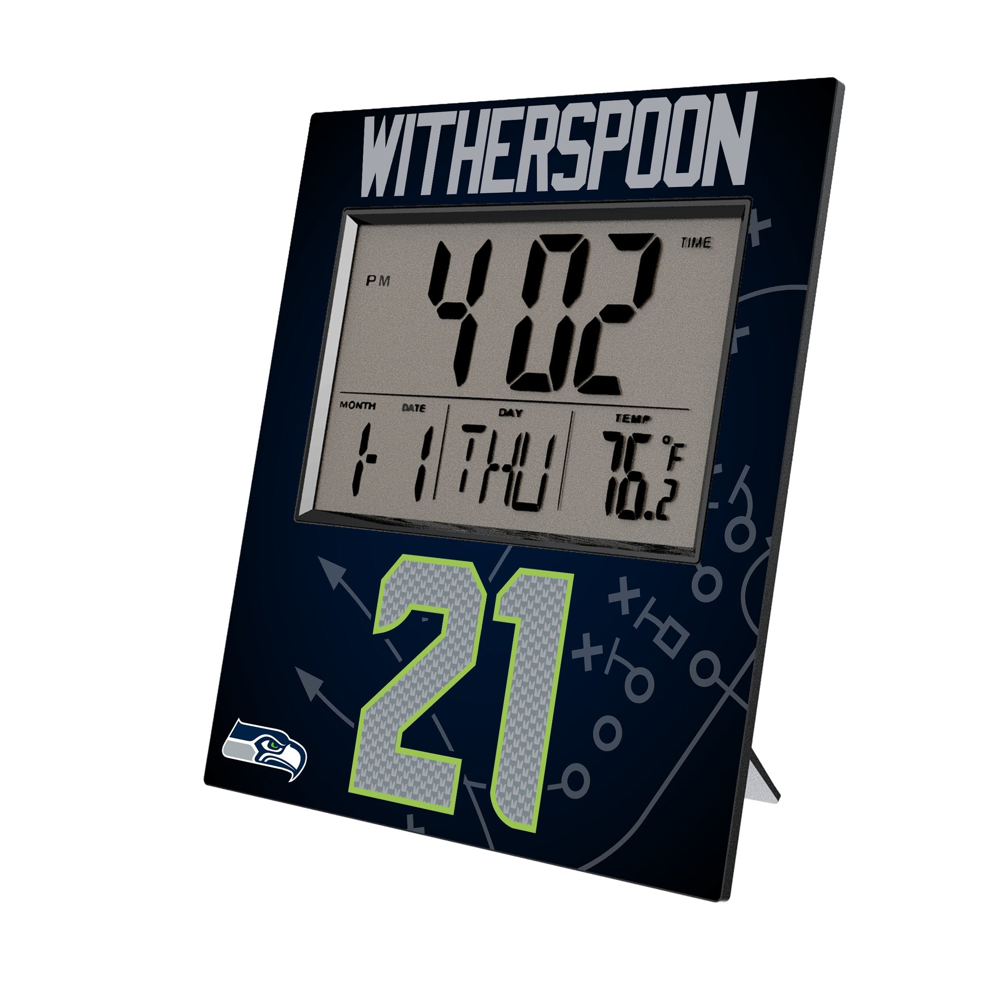 Devon Witherspoon Seattle Seahawks 21 Game Tactic Wall Clock - Sports Gifts, Sports Memorabilia, Sports Collectibles, Fan Shop