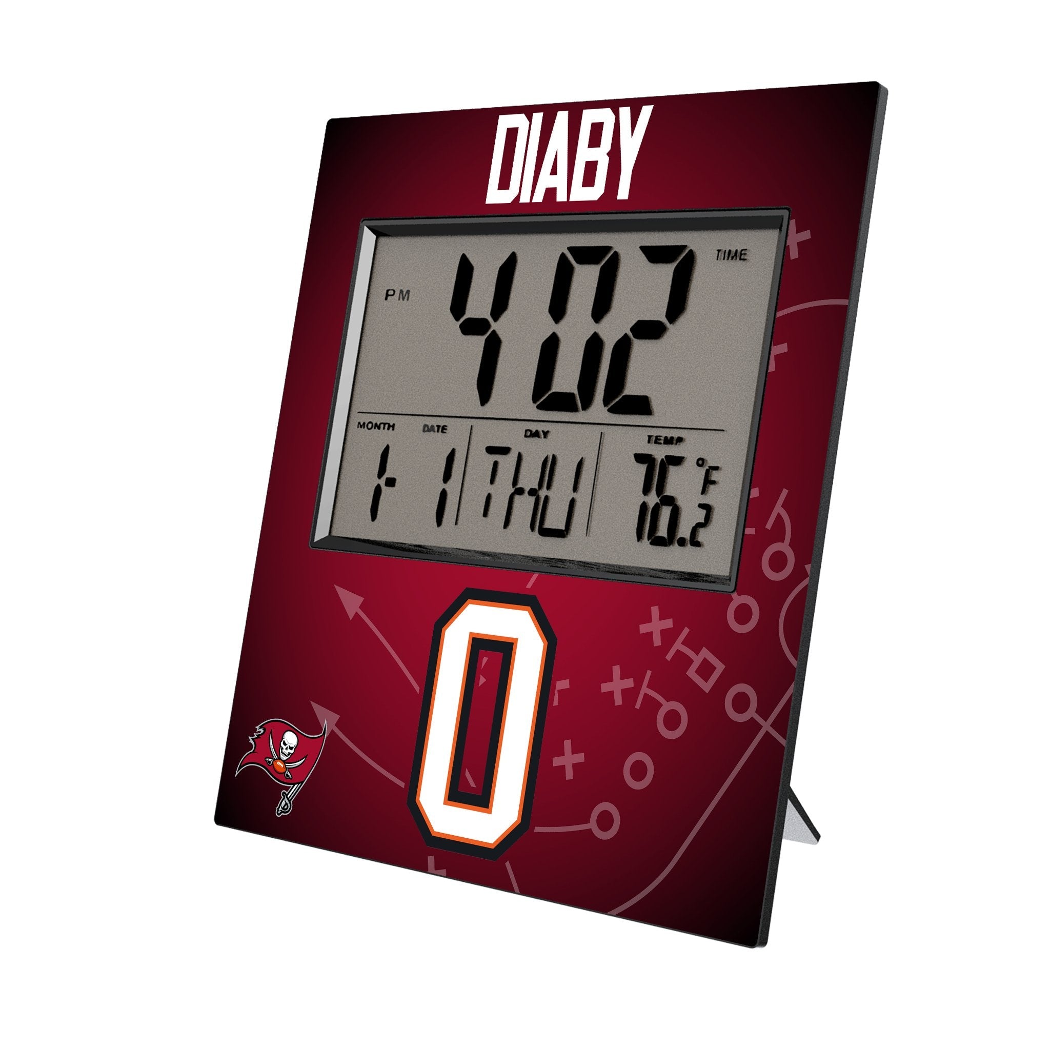 YaYa Diaby Tampa Bay Buccaneers 0 Game Tactic Wall Clock - Sports Gifts, Sports Memorabilia, Sports Collectibles, Fan Shop