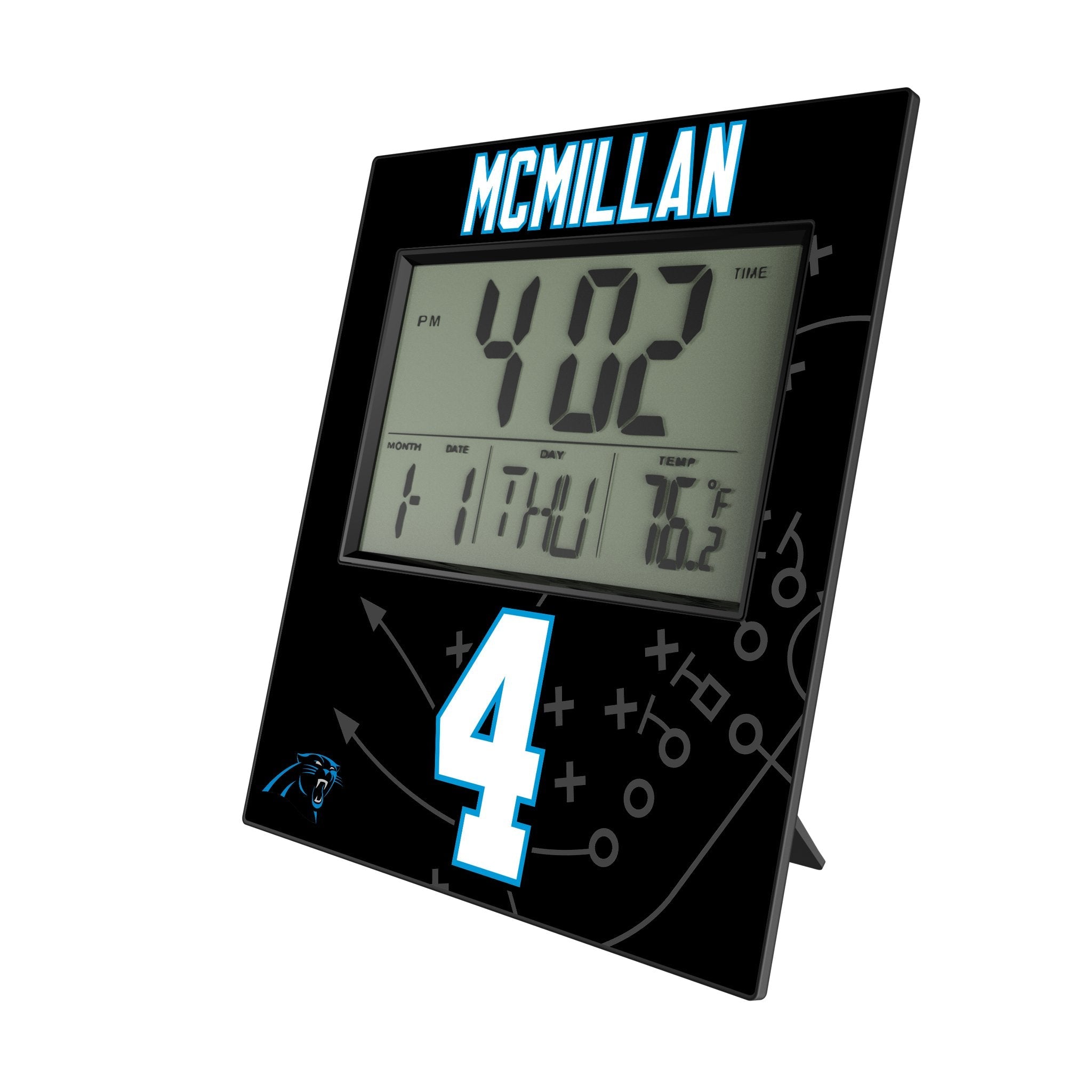 Tetairoa McMillan Carolina Panthers 4 Game Tactic Wall Clock - Sports Gifts, Sports Memorabilia, Sports Collectibles, Fan Shop