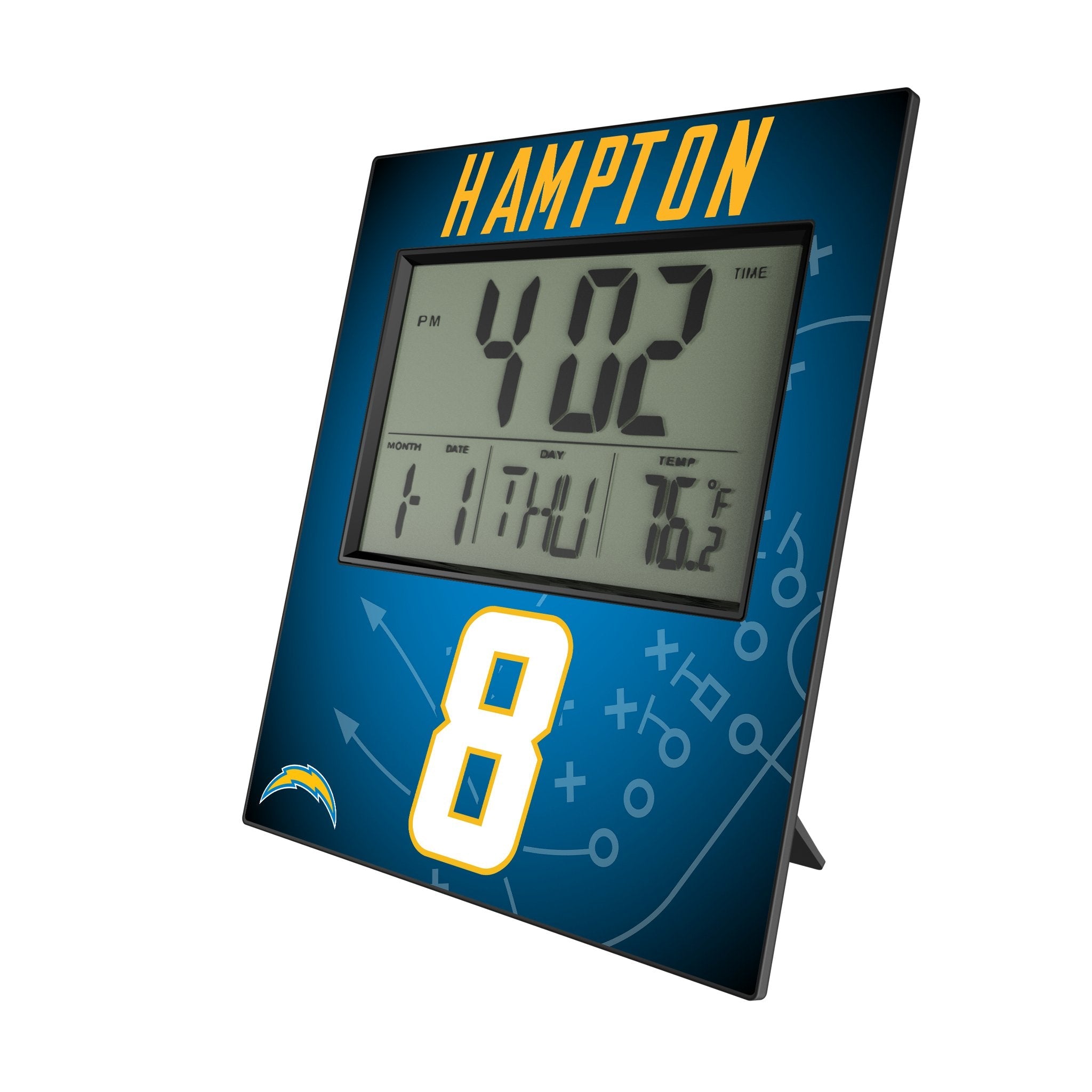 Omarion Hampton Los Angeles Chargers 8 Game Tactic Wall Clock - Sports Gifts, Sports Memorabilia, Sports Collectibles, Fan Shop