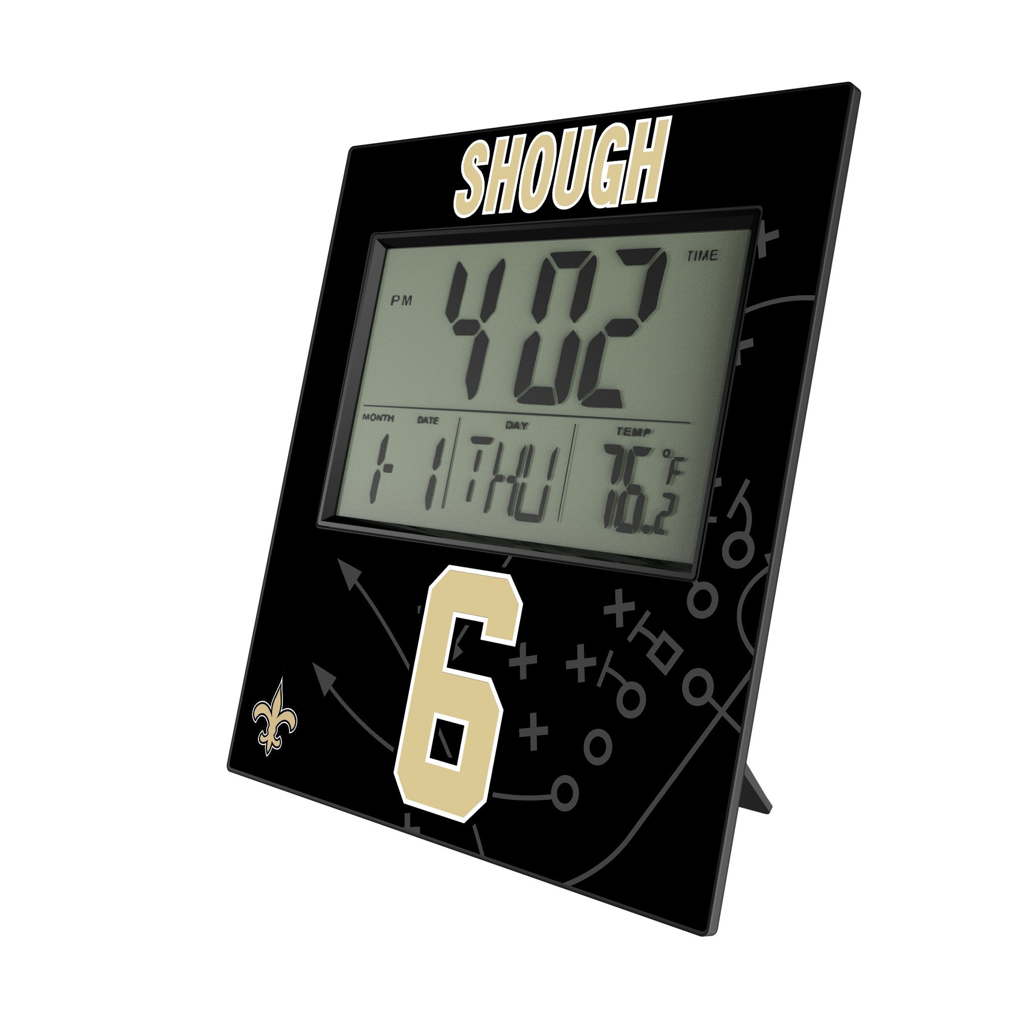Tyler Shough New Orleans Saints 6 Game Tactic Wall Clock - Sports Gifts, Sports Memorabilia, Sports Collectibles, Fan Shop