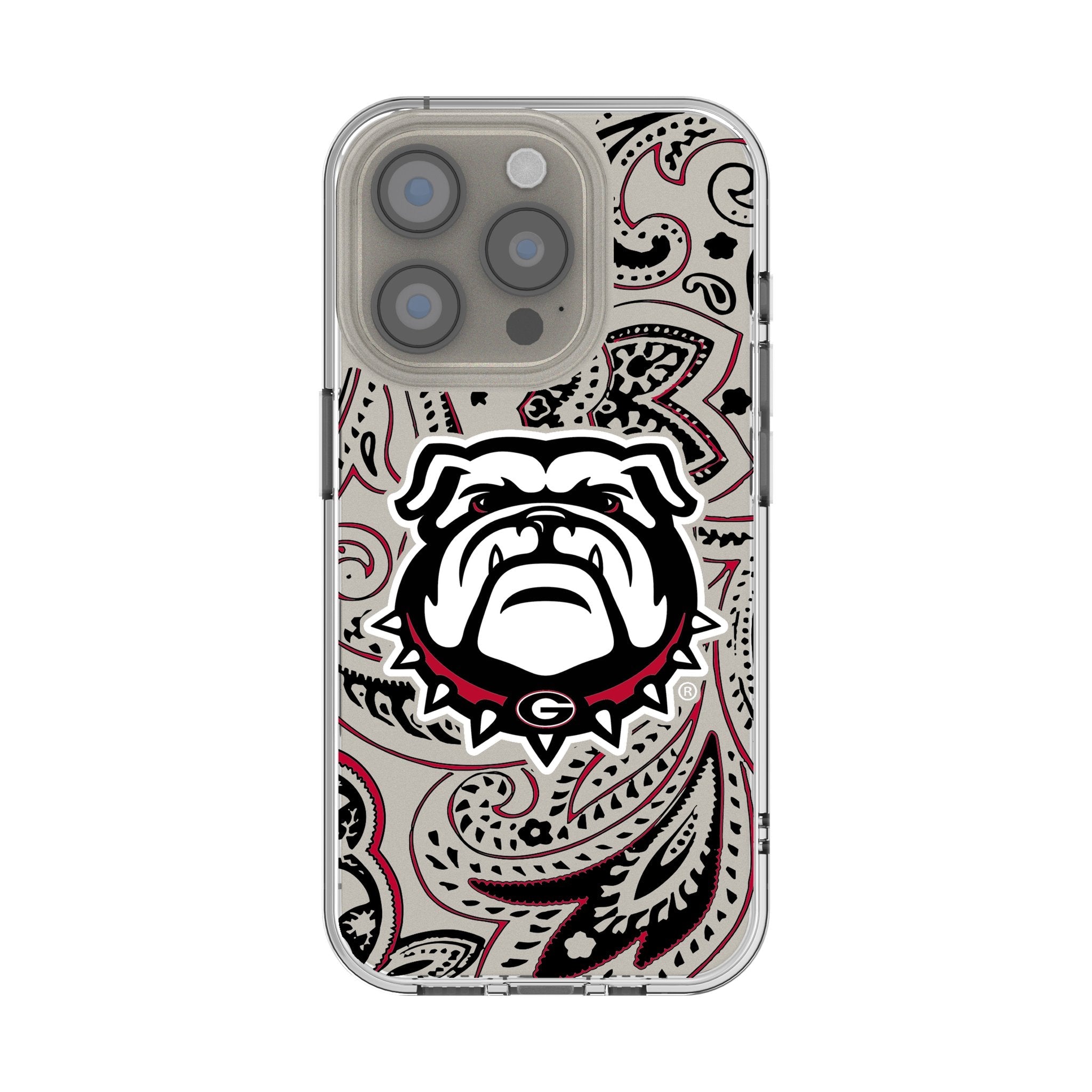 University of Georgia Bulldogs Uga Paisley Clear Phone Case for Apple iPhone - Sports Gifts, Sports Memorabilia, Sports Collectibles, Fan Shop