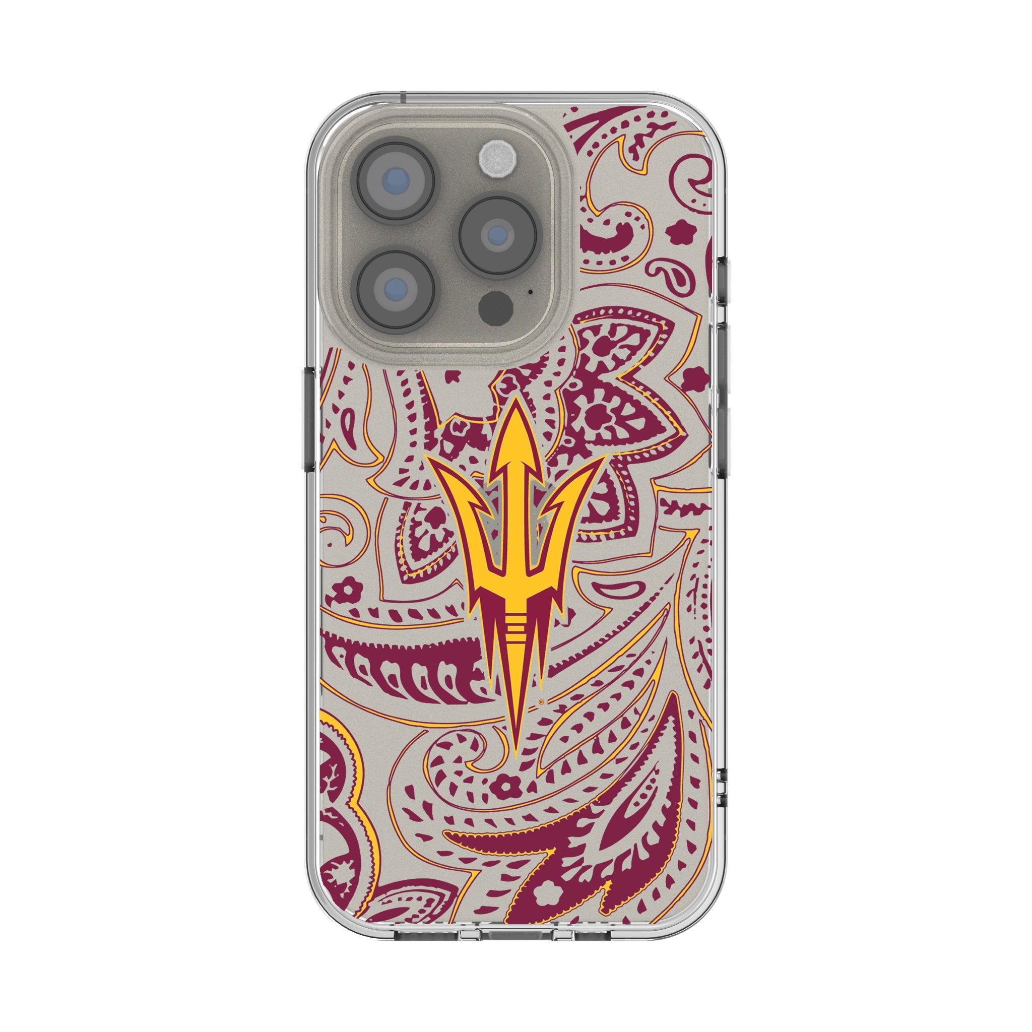 Arizona State University Sun Devils Paisley Clear Phone Case for Apple iPhone - Sports Gifts, Sports Memorabilia, Sports Collectibles, Fan Shop