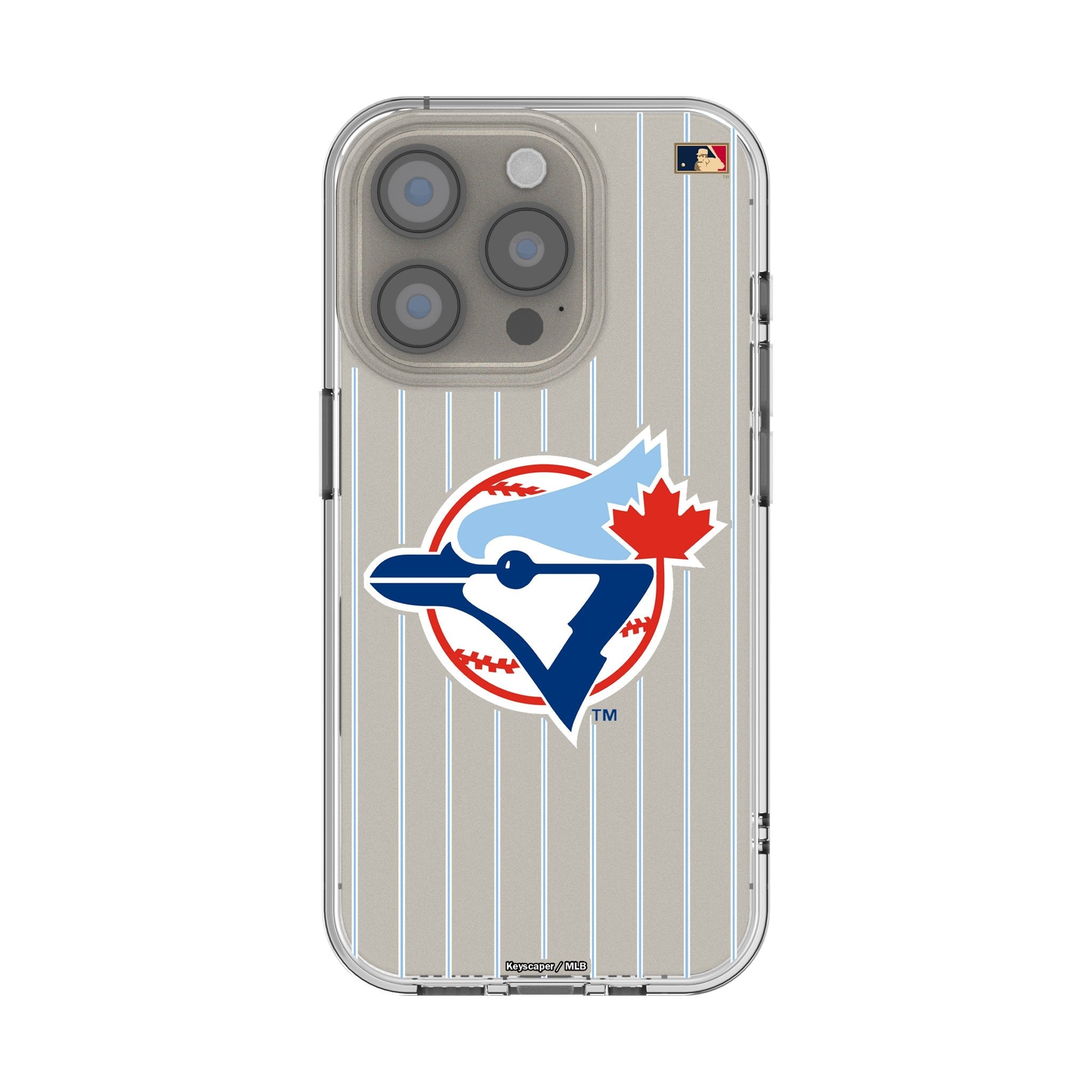 Toronto Blue Jays 1977-1988 - Cooperstown Collection Pinstripe Clear Phone Case for Apple iPhone - Sports Gifts, Sports Memorabilia, Sports Collectibles, Fan Shop