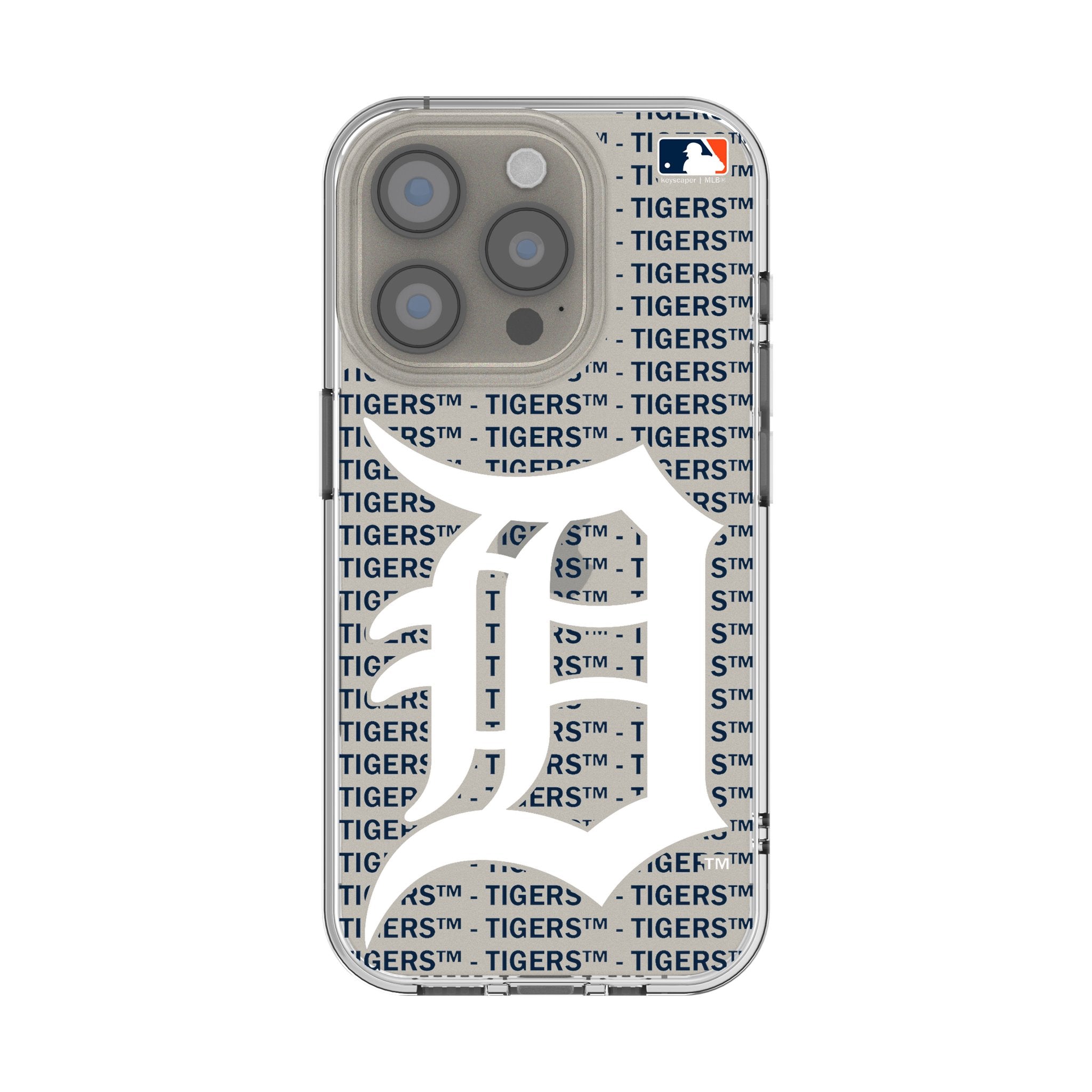 Detroit Tigers Text Backdrop Clear Phone Case for Apple iPhone - Sports Gifts, Sports Memorabilia, Sports Collectibles, Fan Shop
