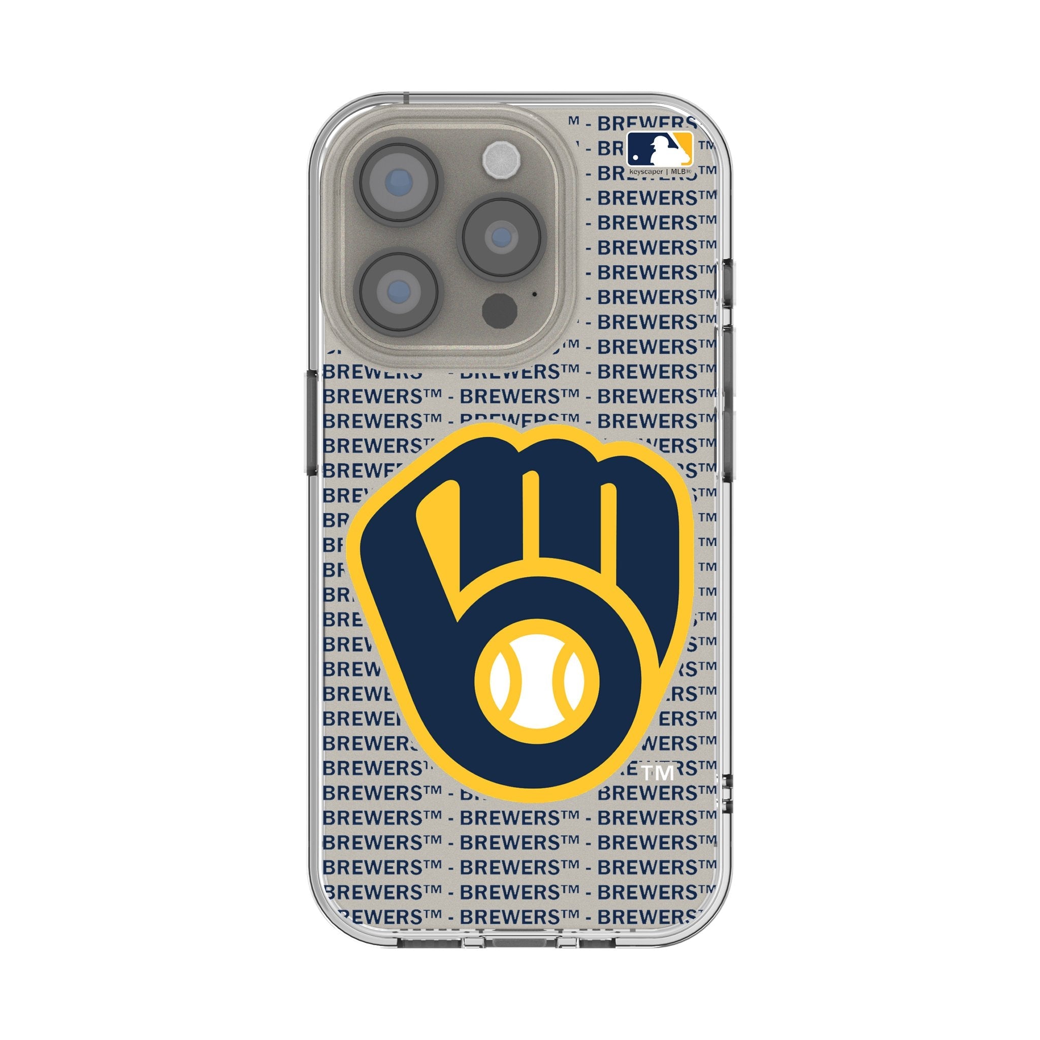 Milwaukee Brewers Text Backdrop Clear Phone Case for Apple iPhone - Sports Gifts, Sports Memorabilia, Sports Collectibles, Fan Shop