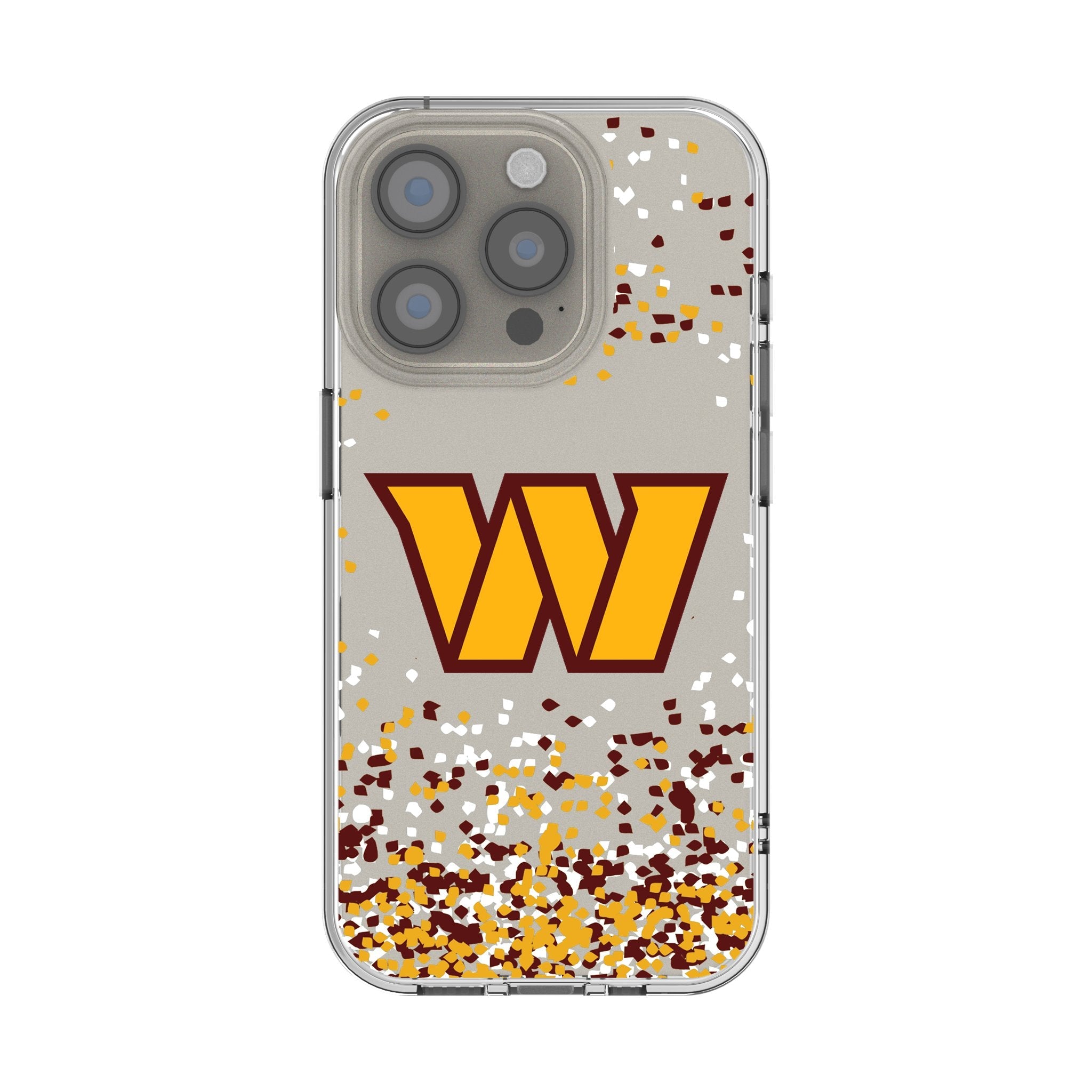 Washington Commanders Confetti Clear Phone Case for Apple iPhone - Sports Gifts, Sports Memorabilia, Sports Collectibles, Fan Shop