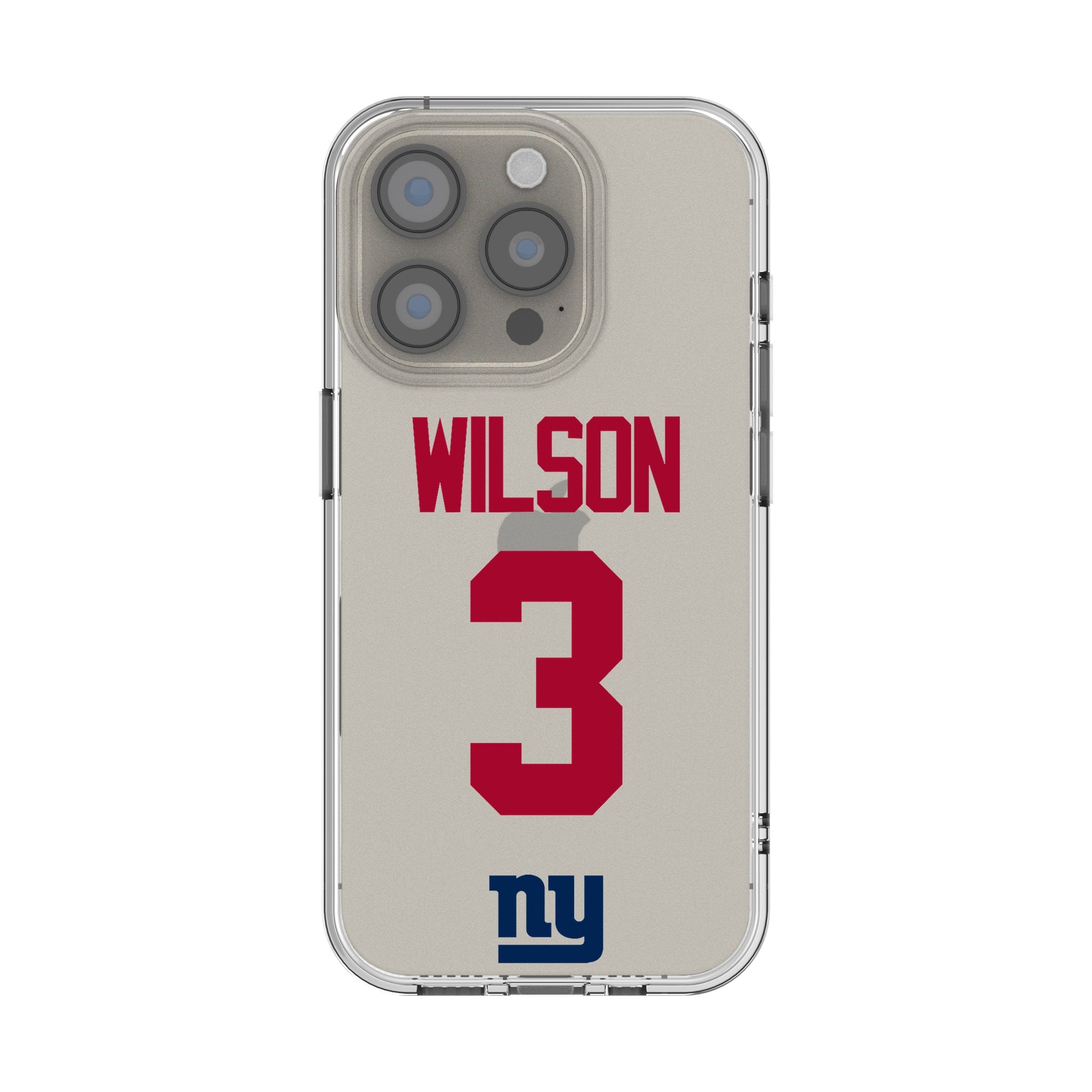 Russell Wilson New York Giants 3 Game Tactic Clear Phone Case for Apple iPhone - Sports Gifts, Sports Memorabilia, Sports Collectibles, Fan Shop