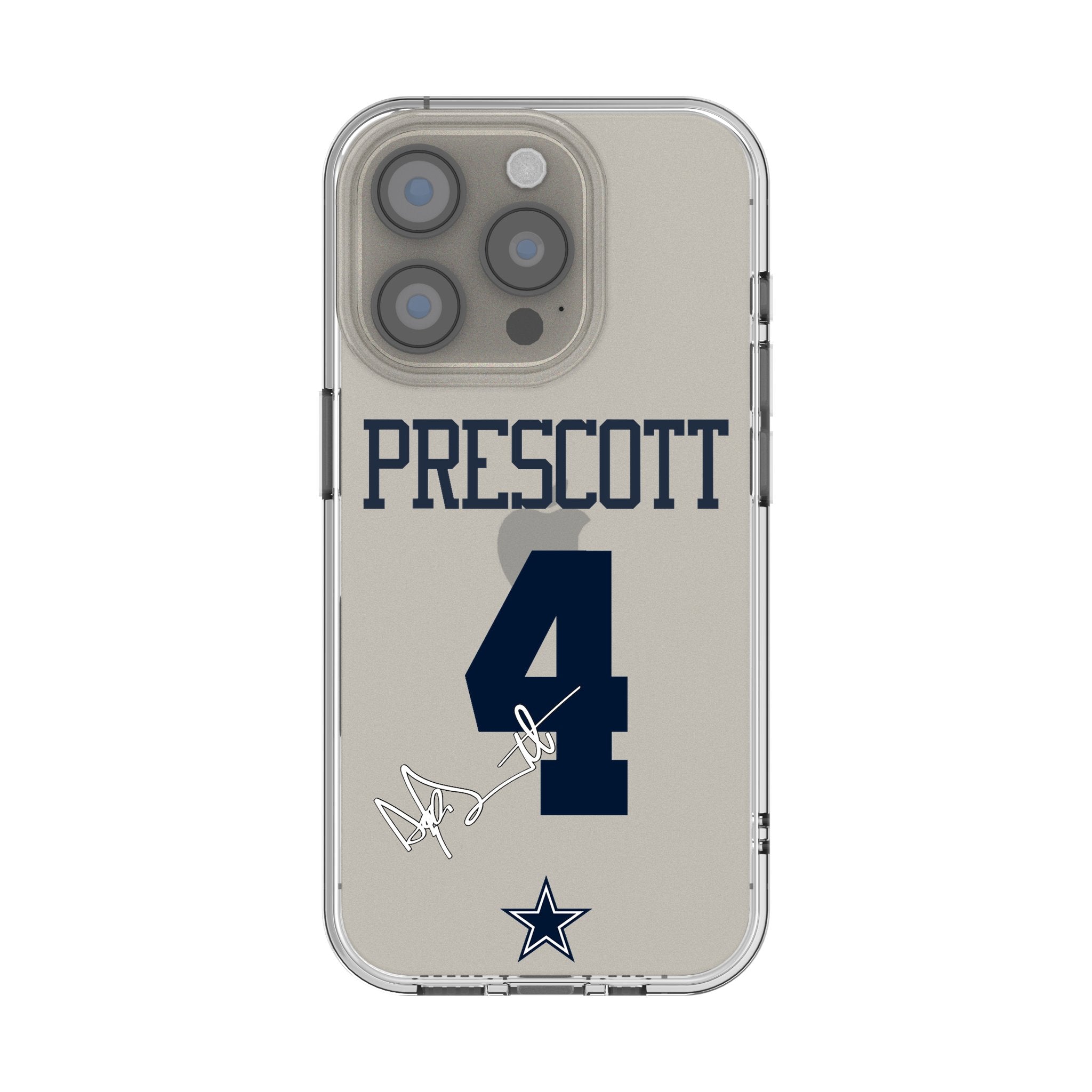 Dak Prescott Dallas Cowboys 4 Game Tactic Clear Phone Case for Apple iPhone - Sports Gifts, Sports Memorabilia, Sports Collectibles, Fan Shop