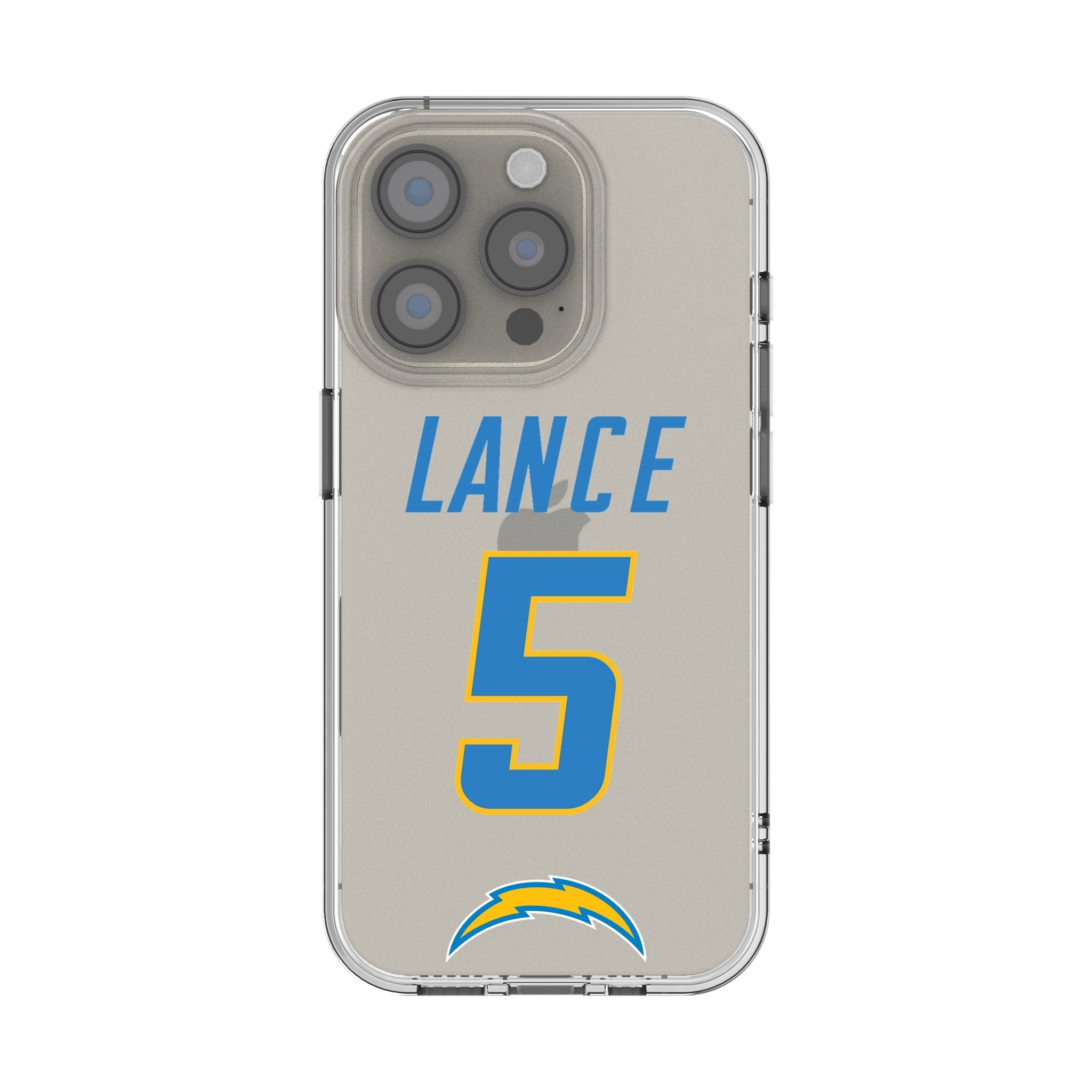 Trey Lance Los Angeles Chargers 5 Game Tactic Clear Phone Case for Apple iPhone - Sports Gifts, Sports Memorabilia, Sports Collectibles, Fan Shop