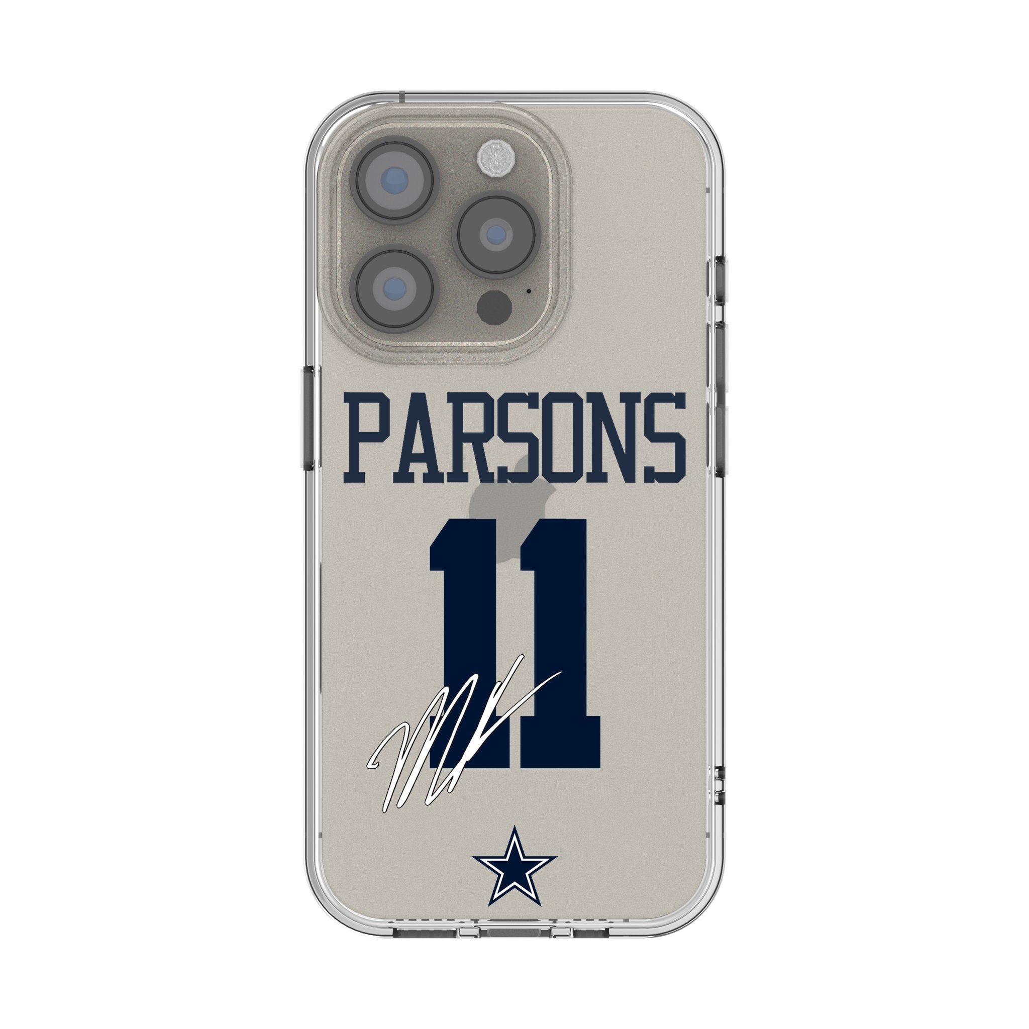 Micah Parsons Dallas Cowboys 11 Game Tactic Clear Phone Case for Apple iPhone - Sports Gifts, Sports Memorabilia, Sports Collectibles, Fan Shop