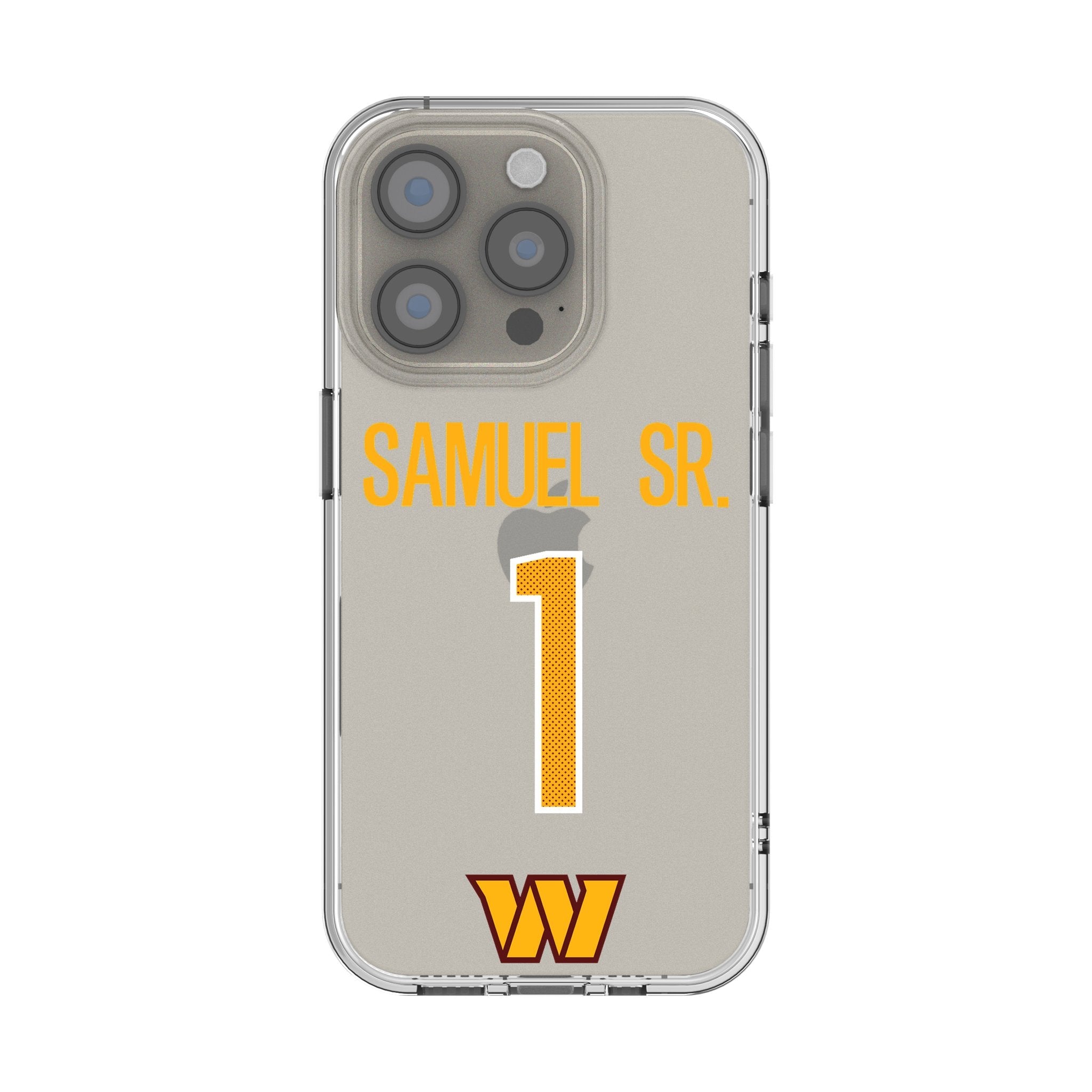 Deebo Samuel Sr. Washington Commanders 1 Game Tactic Clear Phone Case for Apple iPhone - Sports Gifts, Sports Memorabilia, Sports Collectibles, Fan Shop