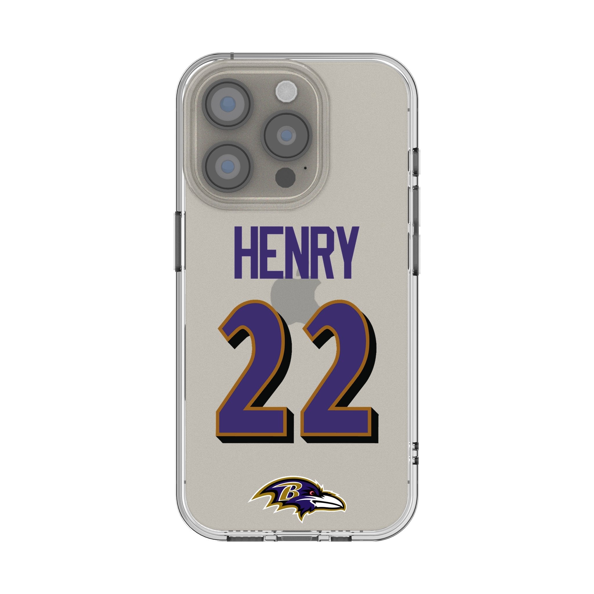 Derrick Henry Baltimore Ravens 22 Game Tactic Clear Phone Case for Apple iPhone - Sports Gifts, Sports Memorabilia, Sports Collectibles, Fan Shop