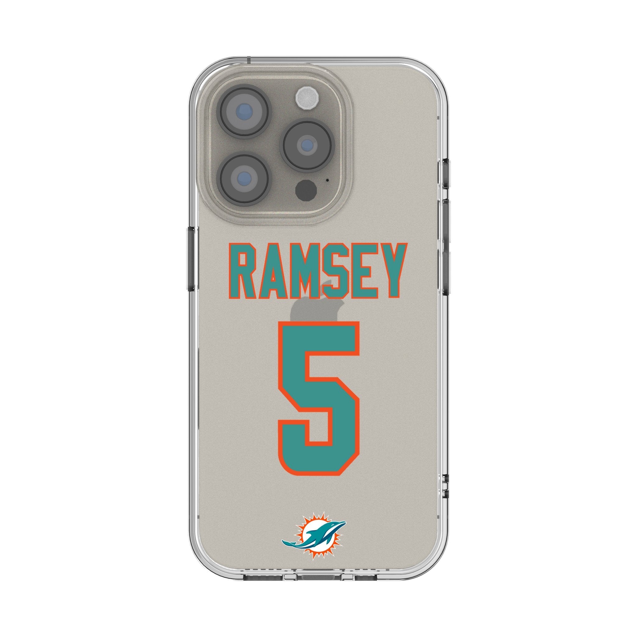 Jalen Ramsey Miami Dolphins 5 Game Tactic Clear Phone Case for Apple iPhone - Sports Gifts, Sports Memorabilia, Sports Collectibles, Fan Shop