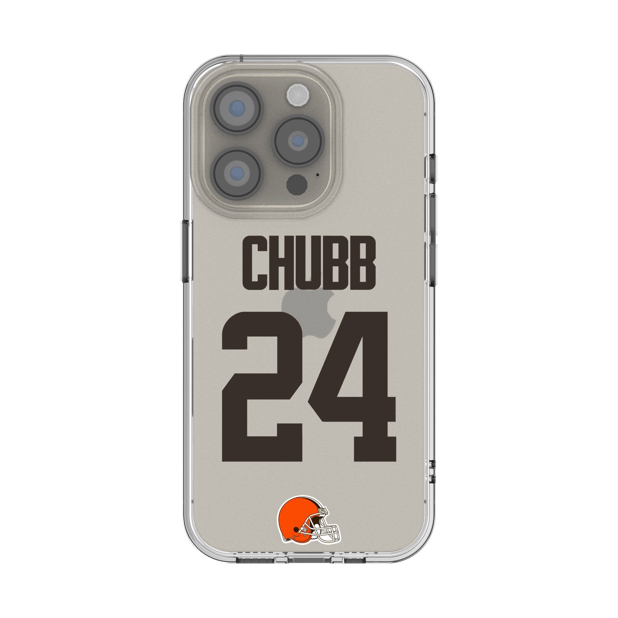 Nick Chubb Cleveland Browns 24 Game Tactic Clear Phone Case for Apple iPhone - Sports Gifts, Sports Memorabilia, Sports Collectibles, Fan Shop
