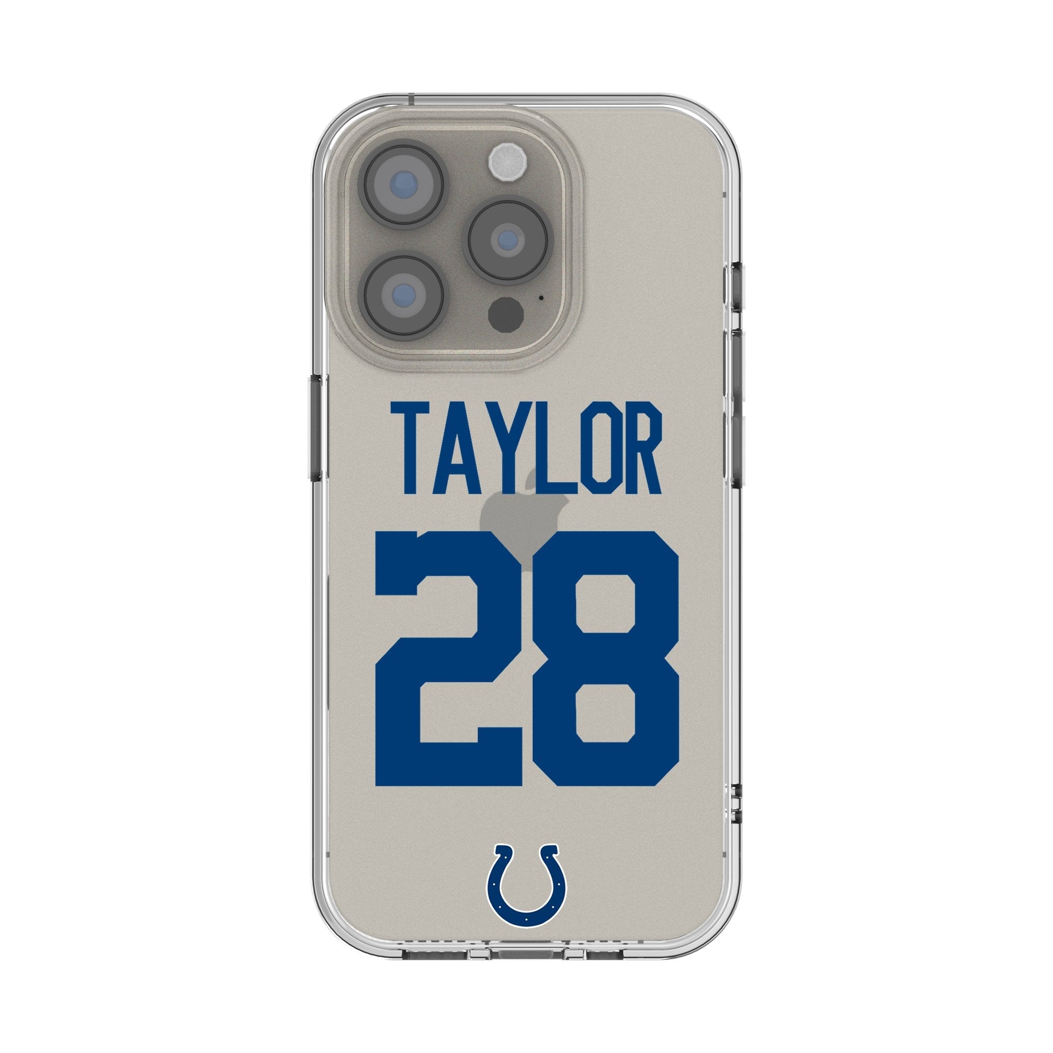 Jonathan Taylor Indianapolis Colts 28 Game Tactic Clear Phone Case for Apple iPhone - Sports Gifts, Sports Memorabilia, Sports Collectibles, Fan Shop