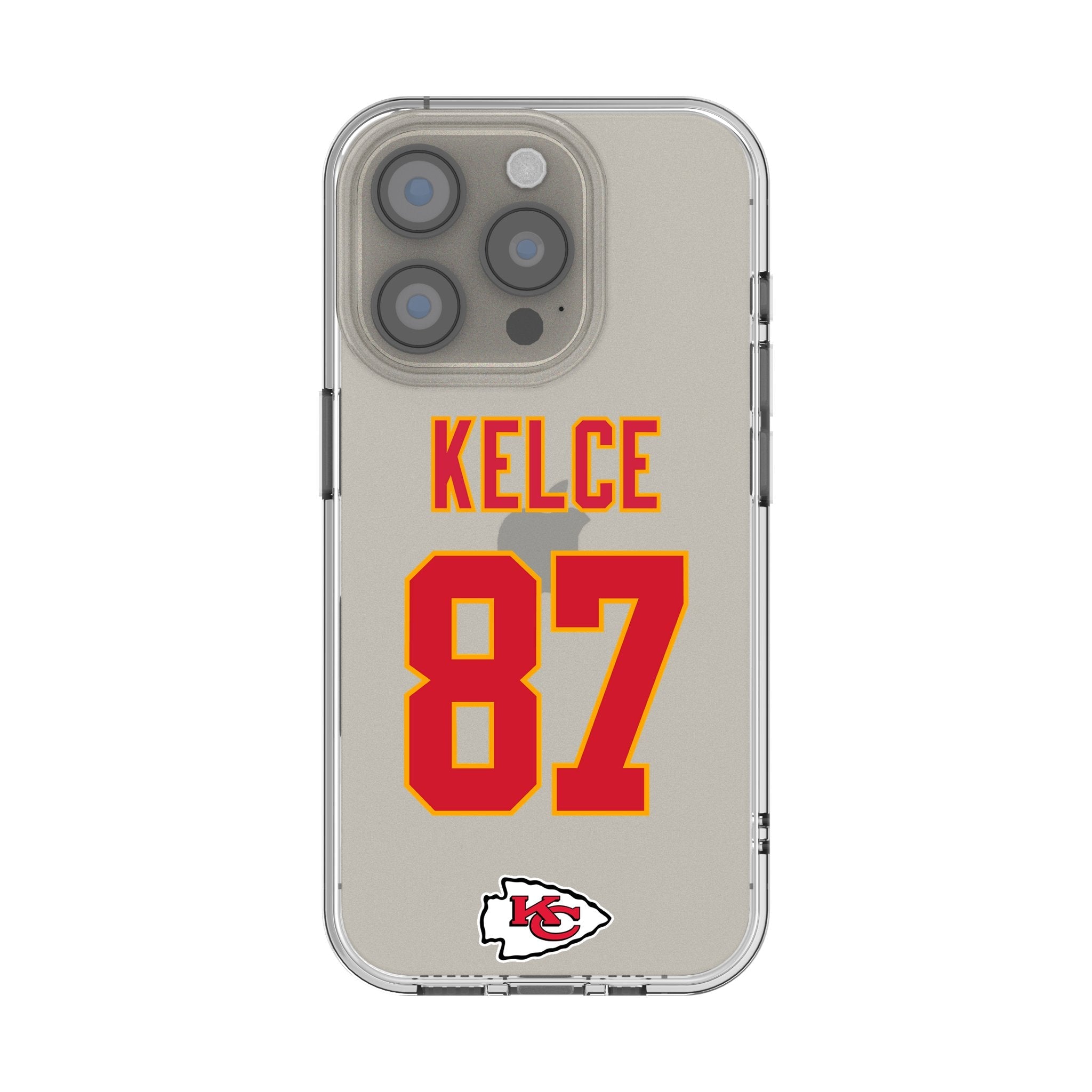 Travis Kelce Kansas City Chiefs 87 Game Tactic Clear Phone Case for Apple iPhone - Sports Gifts, Sports Memorabilia, Sports Collectibles, Fan Shop