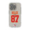 Travis Kelce Kansas City Chiefs 87 Game Tactic Clear Phone Case for Apple iPhone - Sports Gifts, Sports Memorabilia, Sports Collectibles, Fan Shop