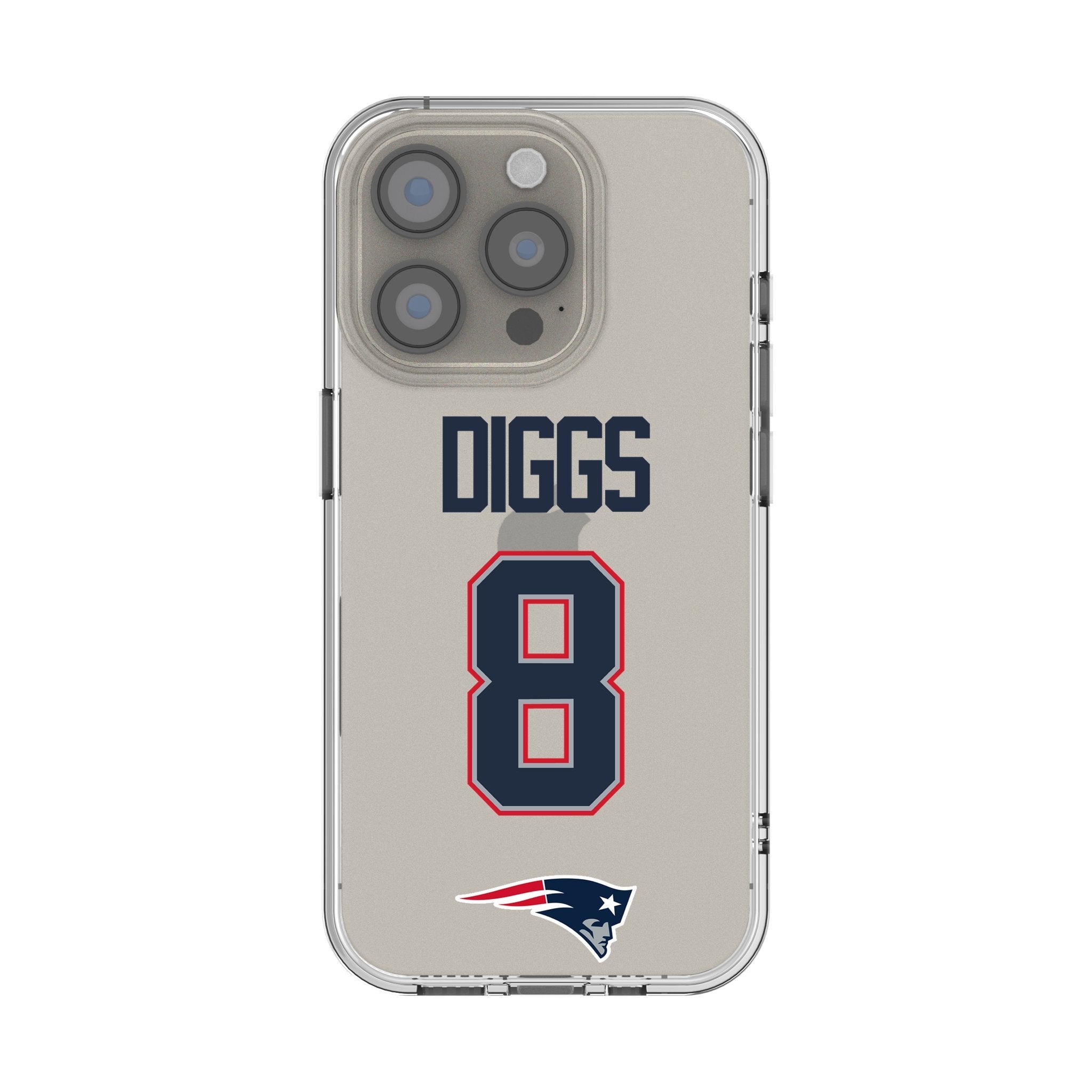 Stefon Diggs New England Patriots 8 Game Tactic Clear Phone Case for Apple iPhone - Sports Gifts, Sports Memorabilia, Sports Collectibles, Fan Shop