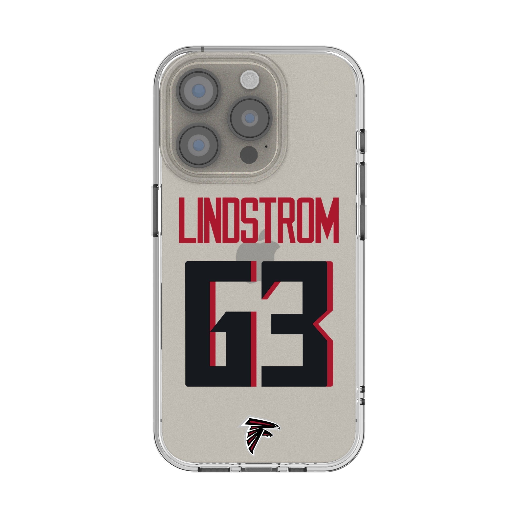 Chris Lindstrom Atlanta Falcons 63 Game Tactic Clear Phone Case for Apple iPhone - Sports Gifts, Sports Memorabilia, Sports Collectibles, Fan Shop