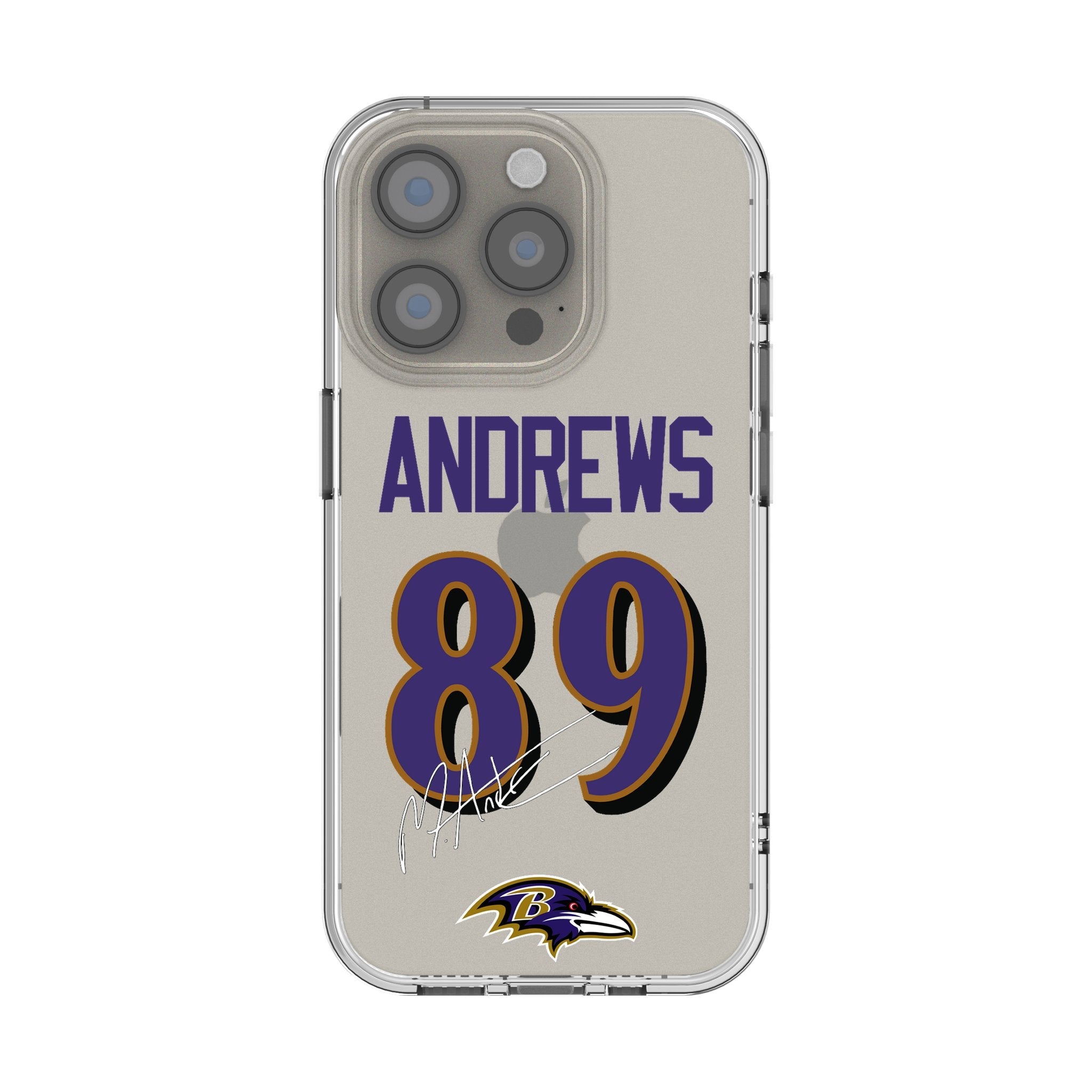 Mark Andrews Baltimore Ravens 89 Game Tactic Clear Phone Case for Apple iPhone - Sports Gifts, Sports Memorabilia, Sports Collectibles, Fan Shop