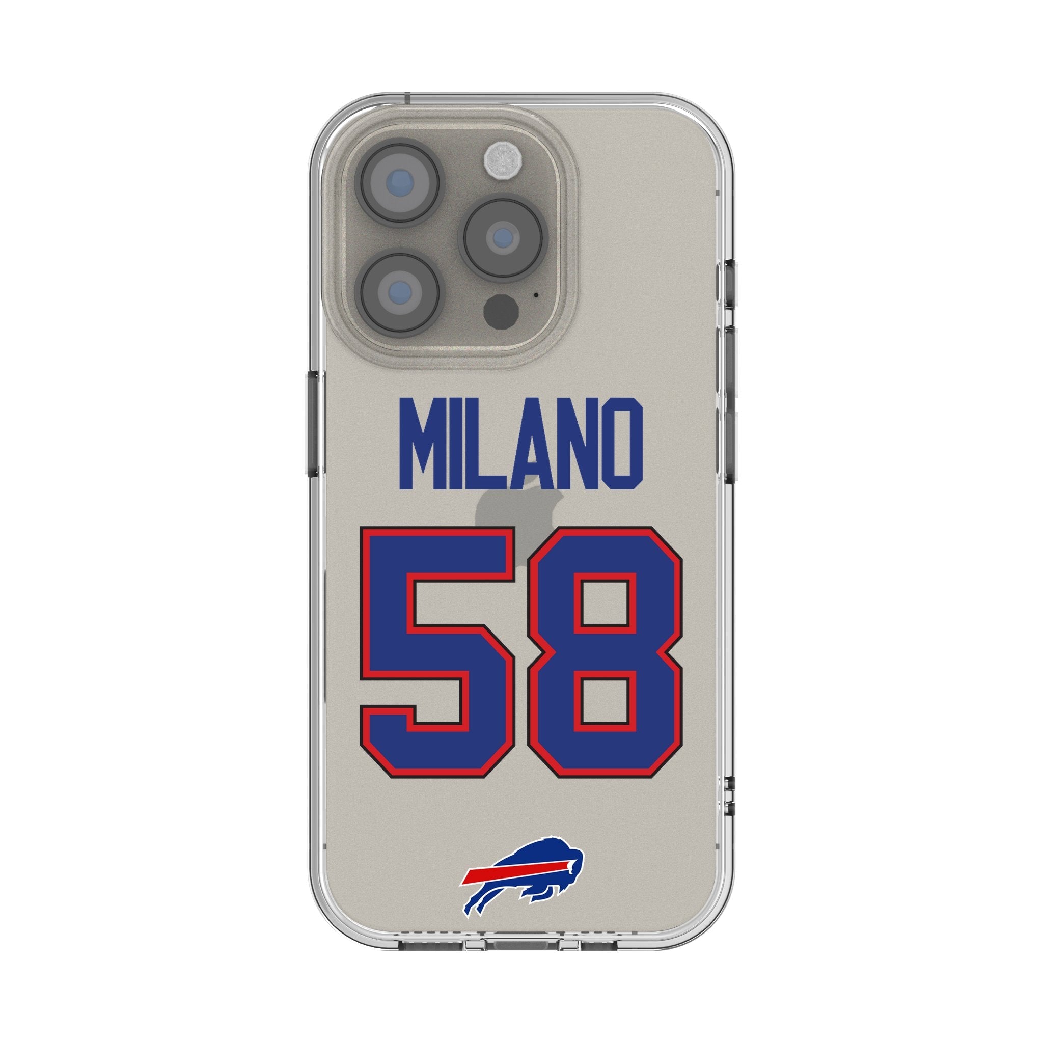 Matt Milano Buffalo Bills 58 Game Tactic Clear Phone Case for Apple iPhone - Sports Gifts, Sports Memorabilia, Sports Collectibles, Fan Shop