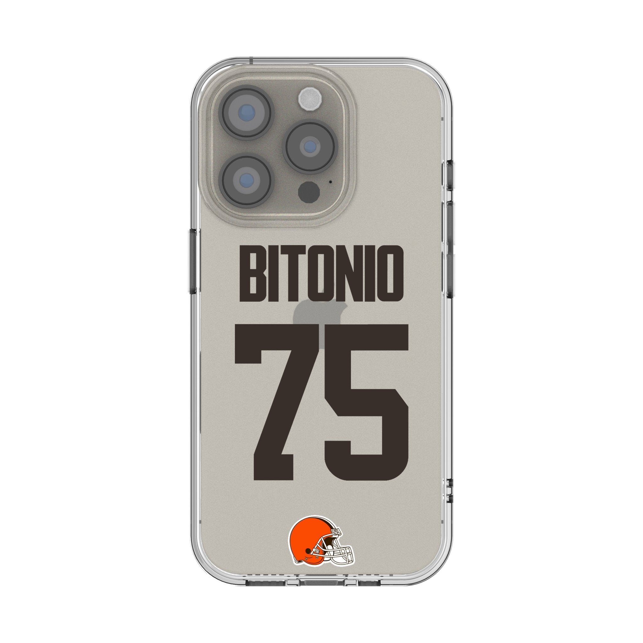 Joel Bitonio Cleveland Browns 75 Game Tactic Clear Phone Case for Apple iPhone - Sports Gifts, Sports Memorabilia, Sports Collectibles, Fan Shop