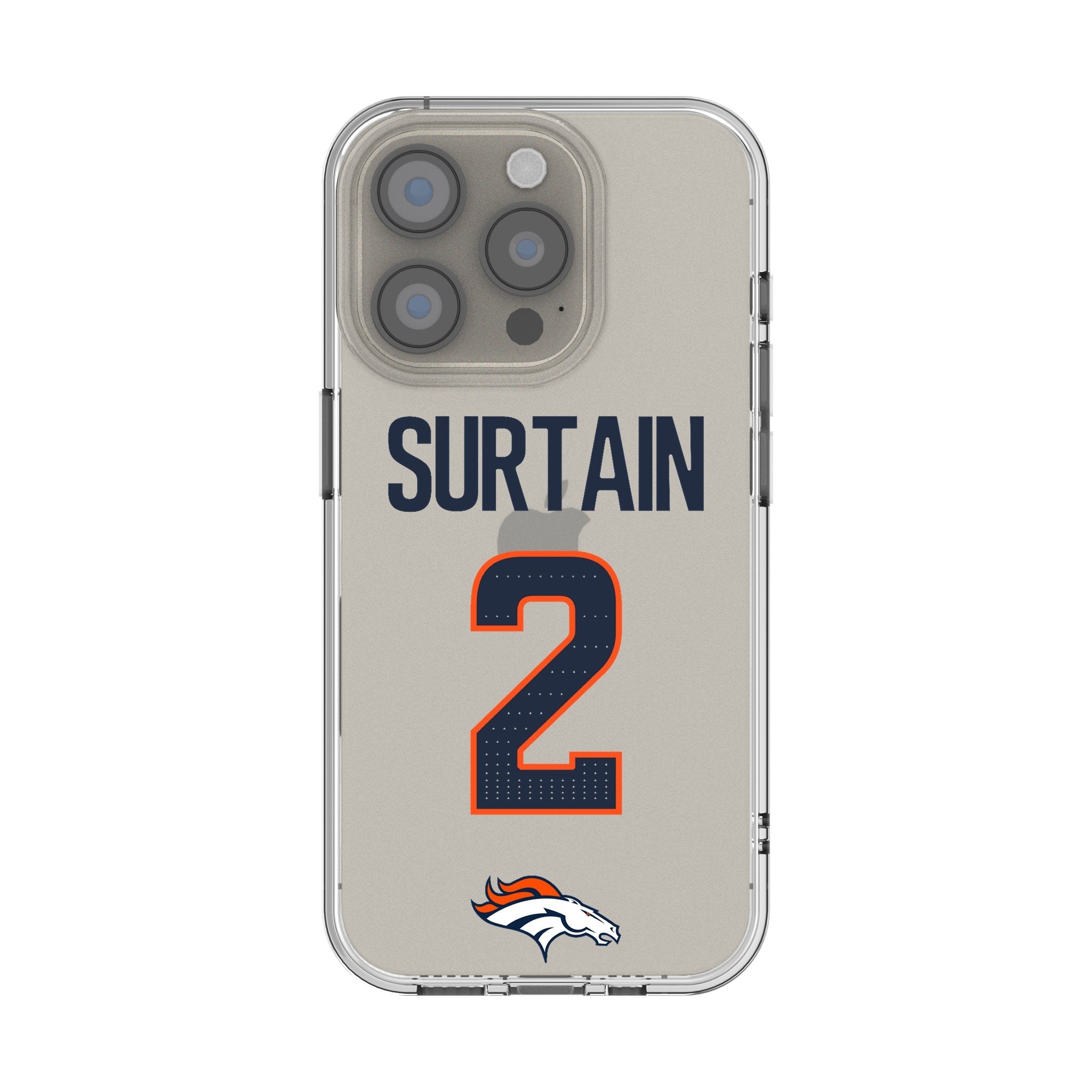 Pat Surtain II Denver Broncos 2 Game Tactic Clear Phone Case for Apple iPhone - Sports Gifts, Sports Memorabilia, Sports Collectibles, Fan Shop