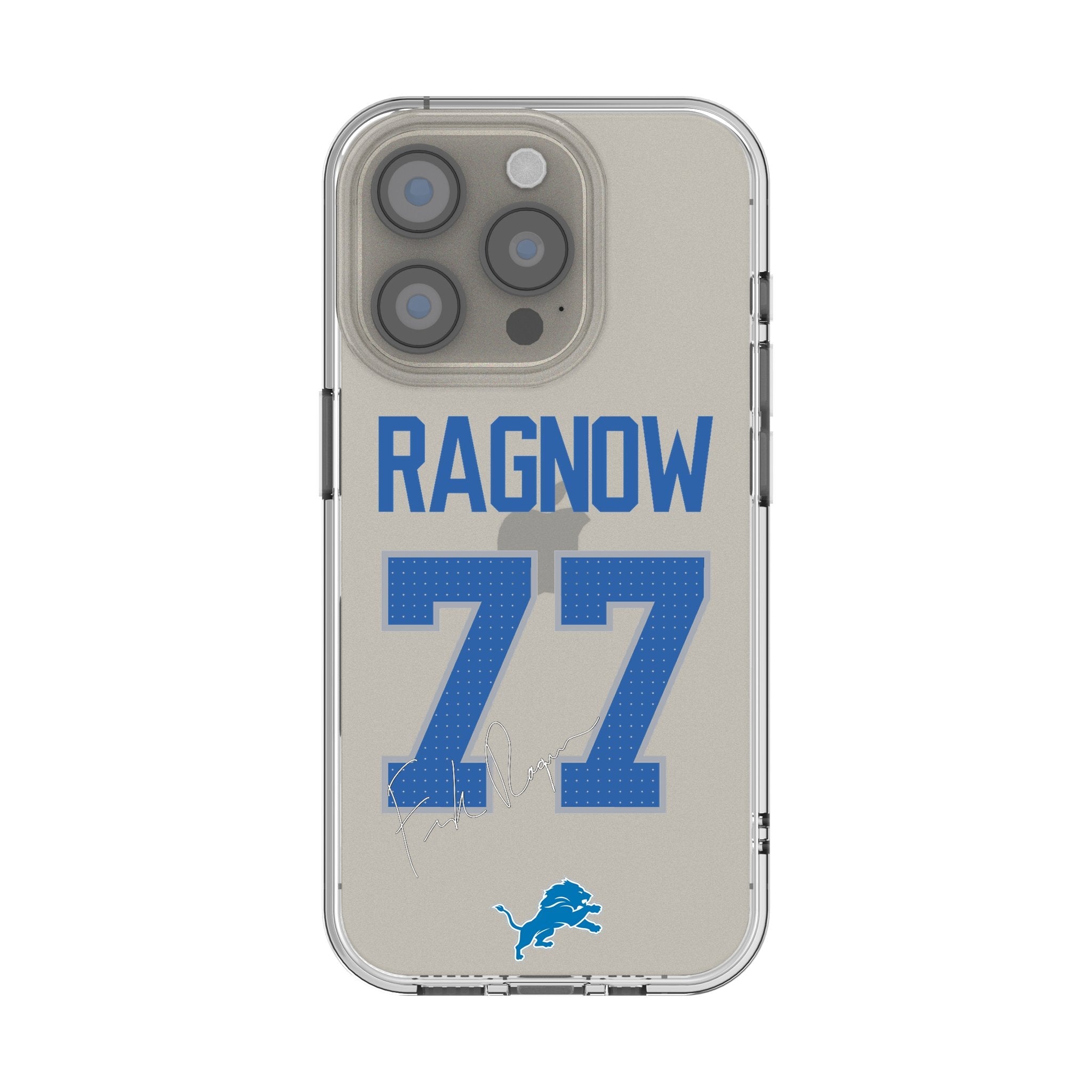 Frank Ragnow Detroit Lions 77 Game Tactic Clear Phone Case for Apple iPhone - Sports Gifts, Sports Memorabilia, Sports Collectibles, Fan Shop