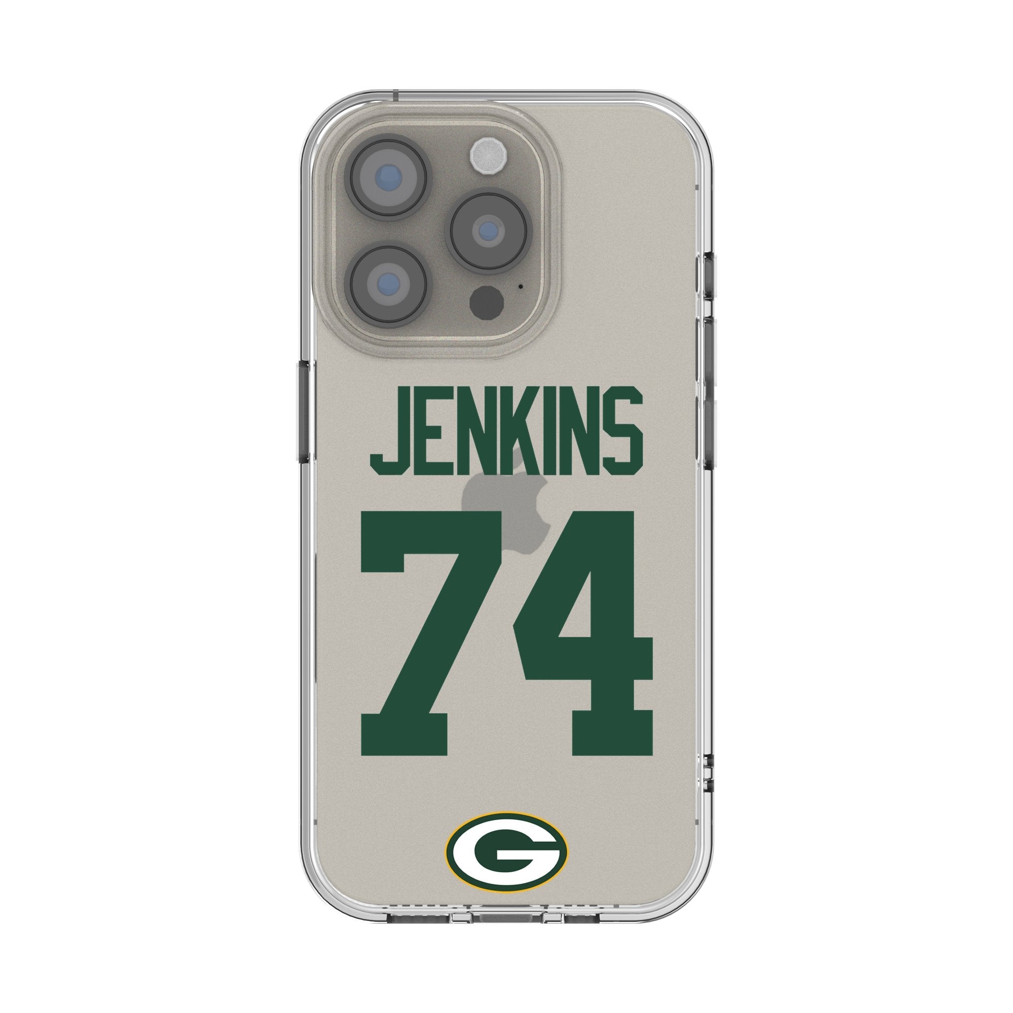 Elgton Jenkins Green Bay Packers 74 Game Tactic Clear Phone Case for Apple iPhone - Sports Gifts, Sports Memorabilia, Sports Collectibles, Fan Shop
