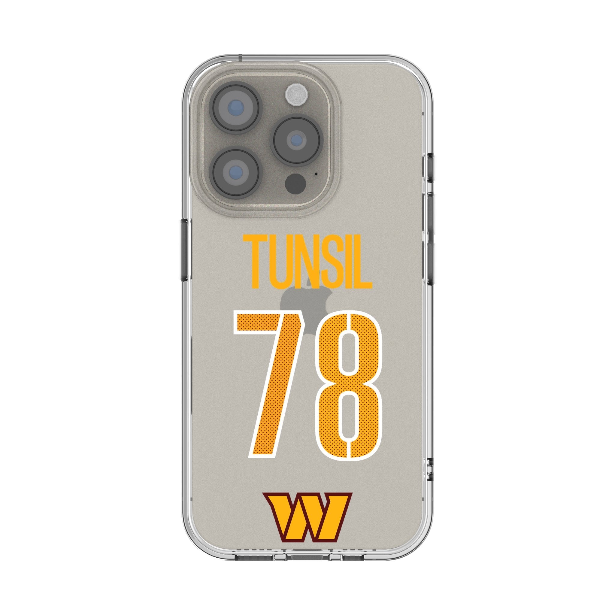 Laremy Tunsil Washington Commanders 78 Game Tactic Clear Phone Case for Apple iPhone - Sports Gifts, Sports Memorabilia, Sports Collectibles, Fan Shop