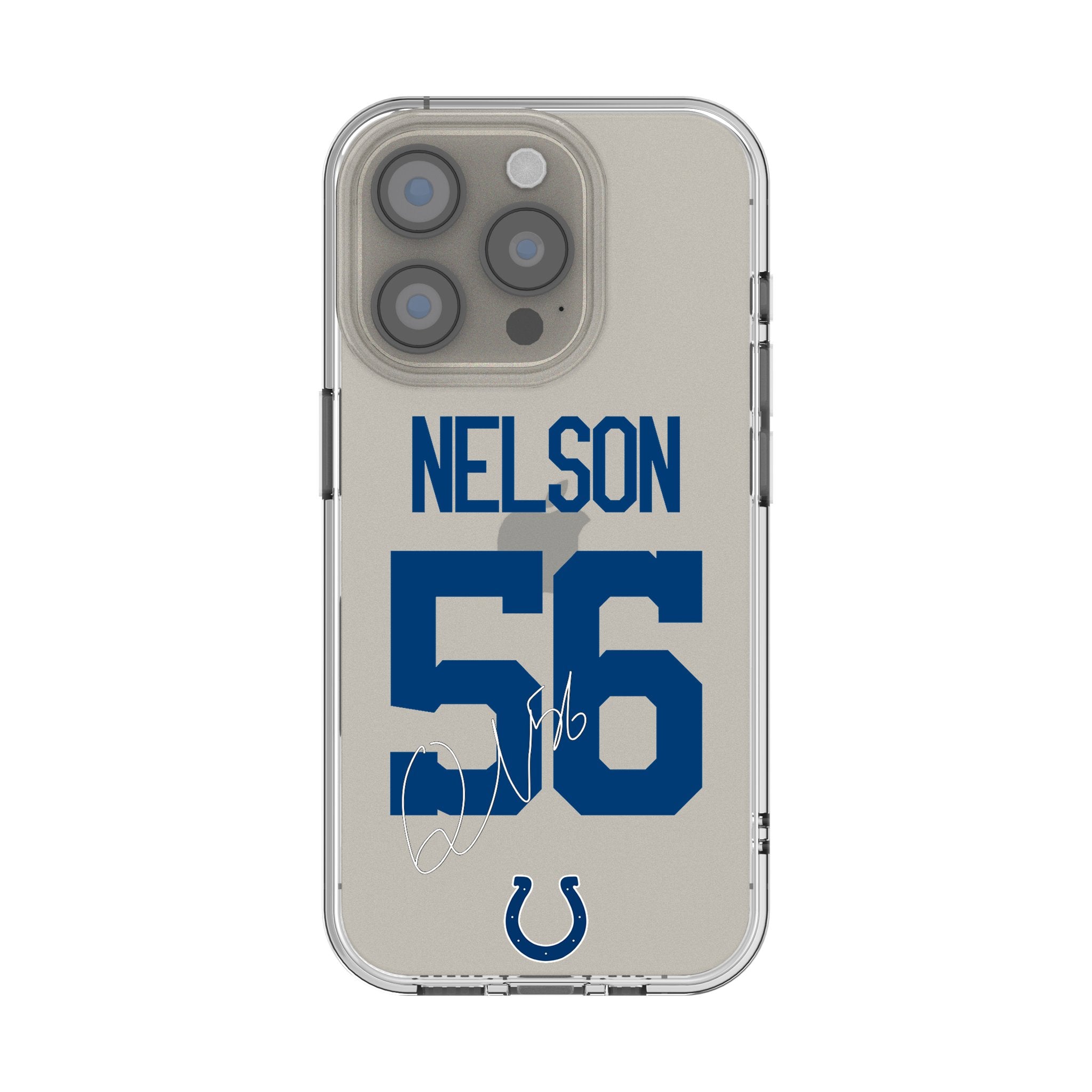 Quenton Nelson Indianapolis Colts 56 Game Tactic Clear Phone Case for Apple iPhone - Sports Gifts, Sports Memorabilia, Sports Collectibles, Fan Shop
