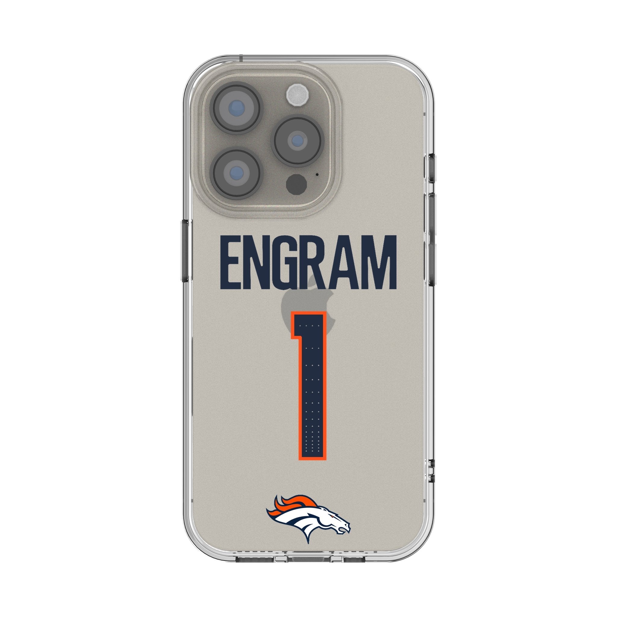 Evan Engram Denver Broncos 1 Game Tactic Clear Phone Case for Apple iPhone - Sports Gifts, Sports Memorabilia, Sports Collectibles, Fan Shop