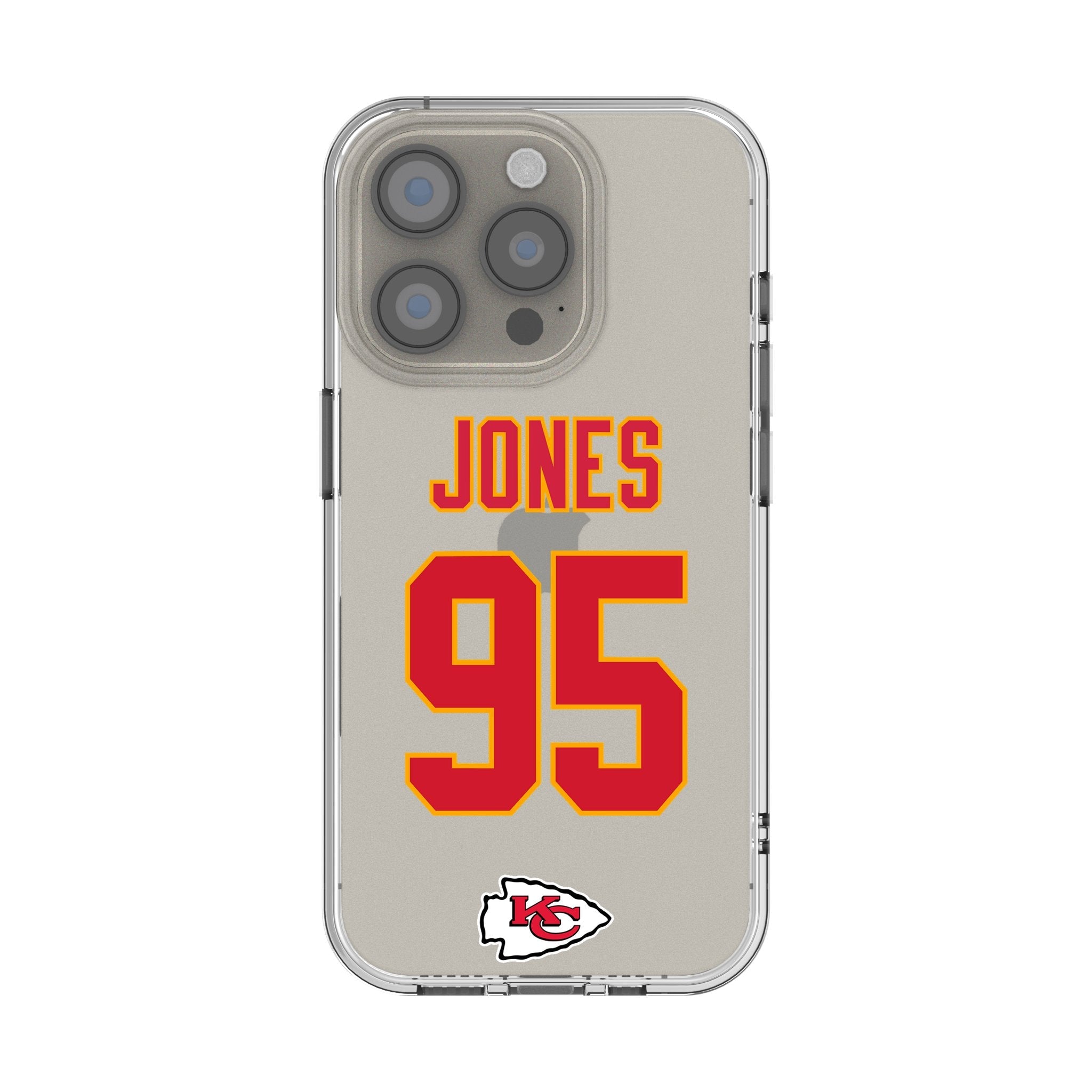 Chris Jones Kansas City Chiefs 95 Game Tactic Clear Phone Case for Apple iPhone - Sports Gifts, Sports Memorabilia, Sports Collectibles, Fan Shop