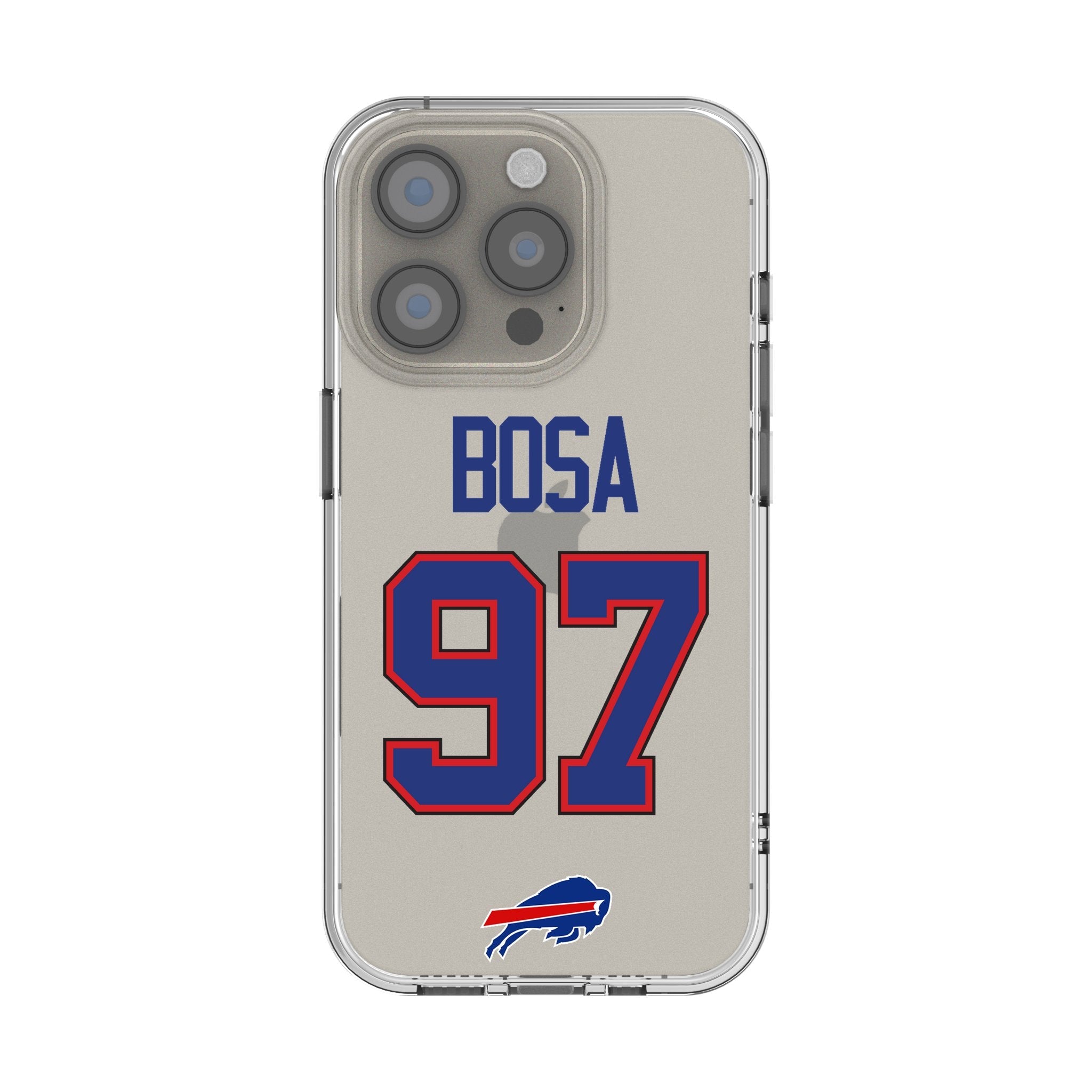 Joey Bosa Buffalo Bills 97 Game Tactic Clear Phone Case for Apple iPhone - Sports Gifts, Sports Memorabilia, Sports Collectibles, Fan Shop
