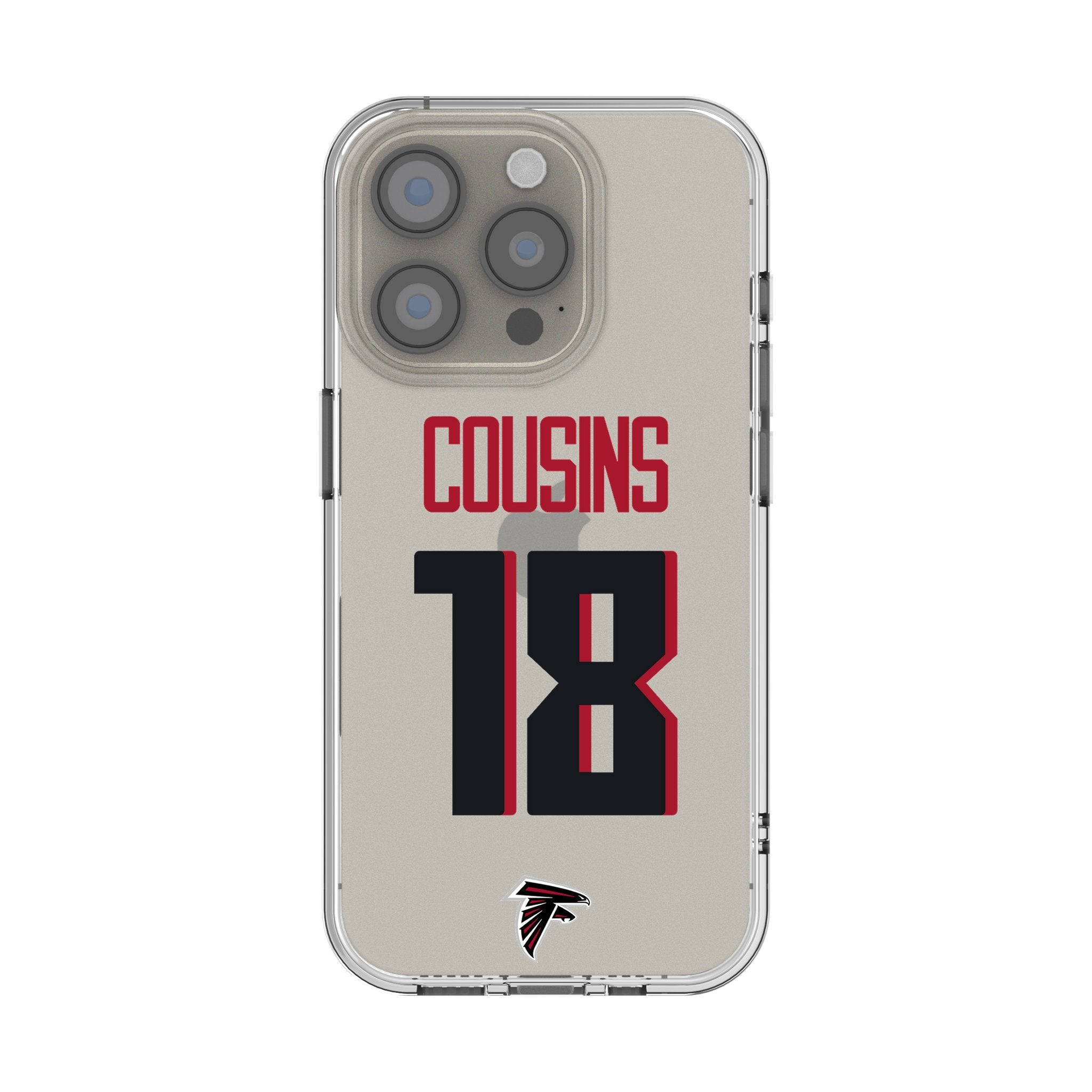 Kirk Cousins Atlanta Falcons 18 Game Tactic Clear Phone Case for Apple iPhone - Sports Gifts, Sports Memorabilia, Sports Collectibles, Fan Shop