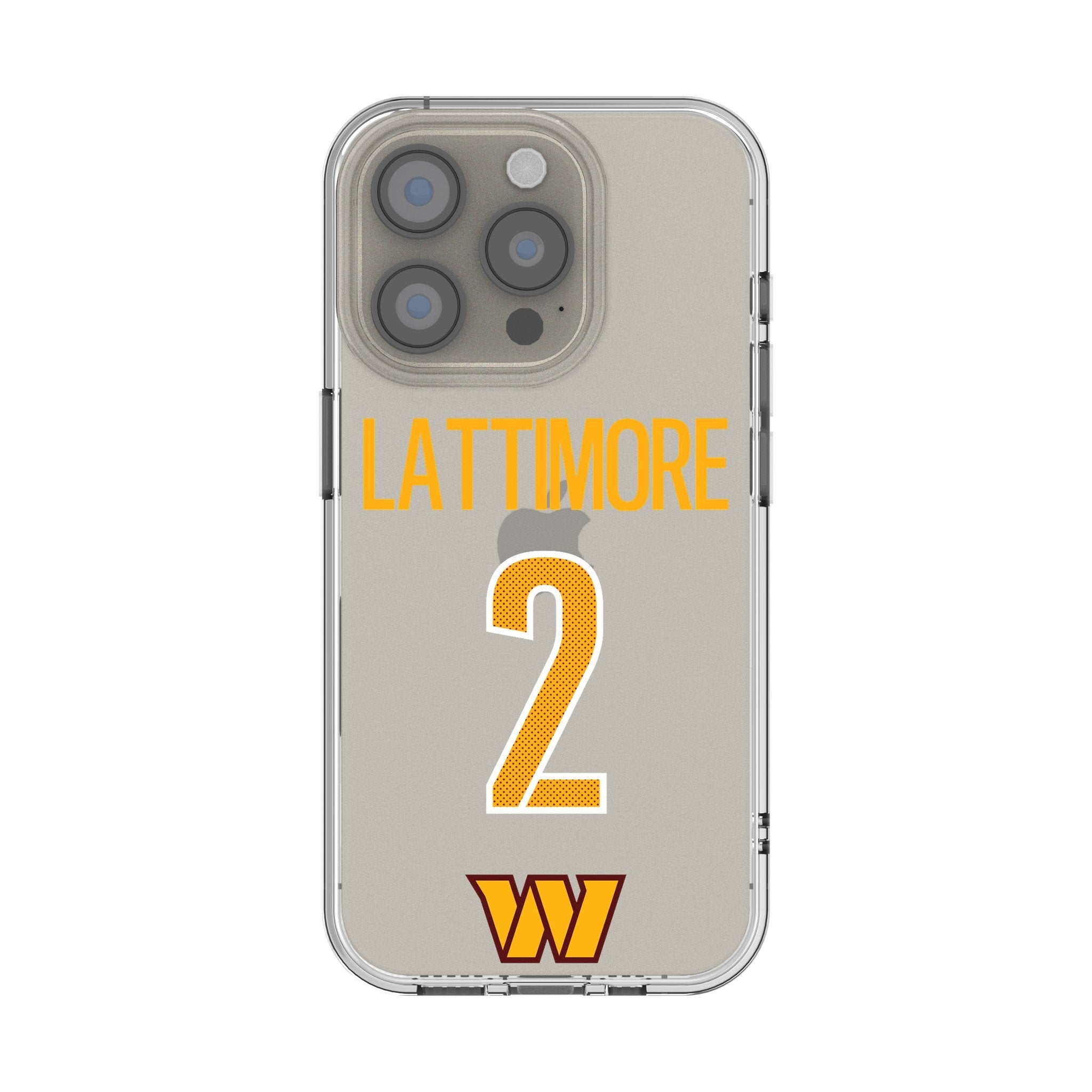 Marshon Lattimore Washington Commanders 2 Game Tactic Clear Phone Case for Apple iPhone - Sports Gifts, Sports Memorabilia, Sports Collectibles, Fan Shop