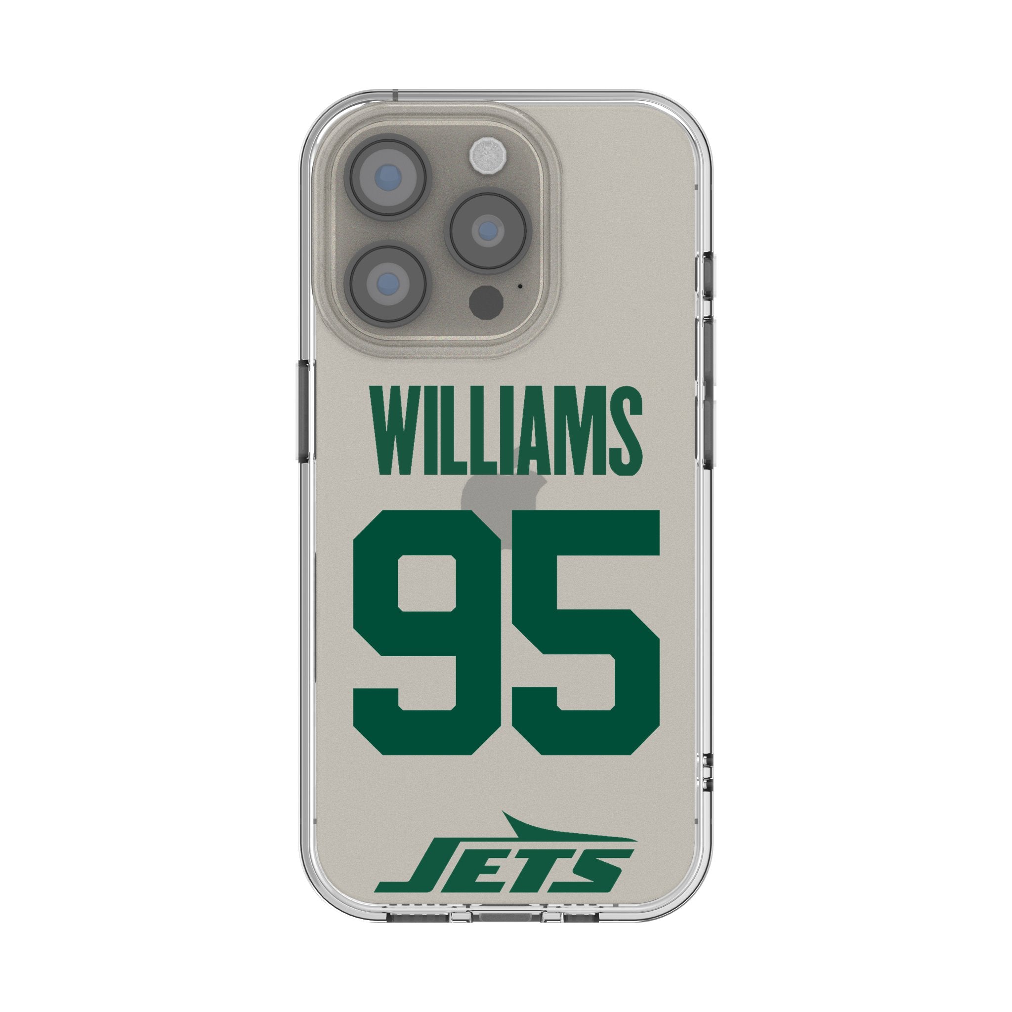 Quinnen Williams New York Jets 95 Game Tactic Clear Phone Case for Apple iPhone - Sports Gifts, Sports Memorabilia, Sports Collectibles, Fan Shop