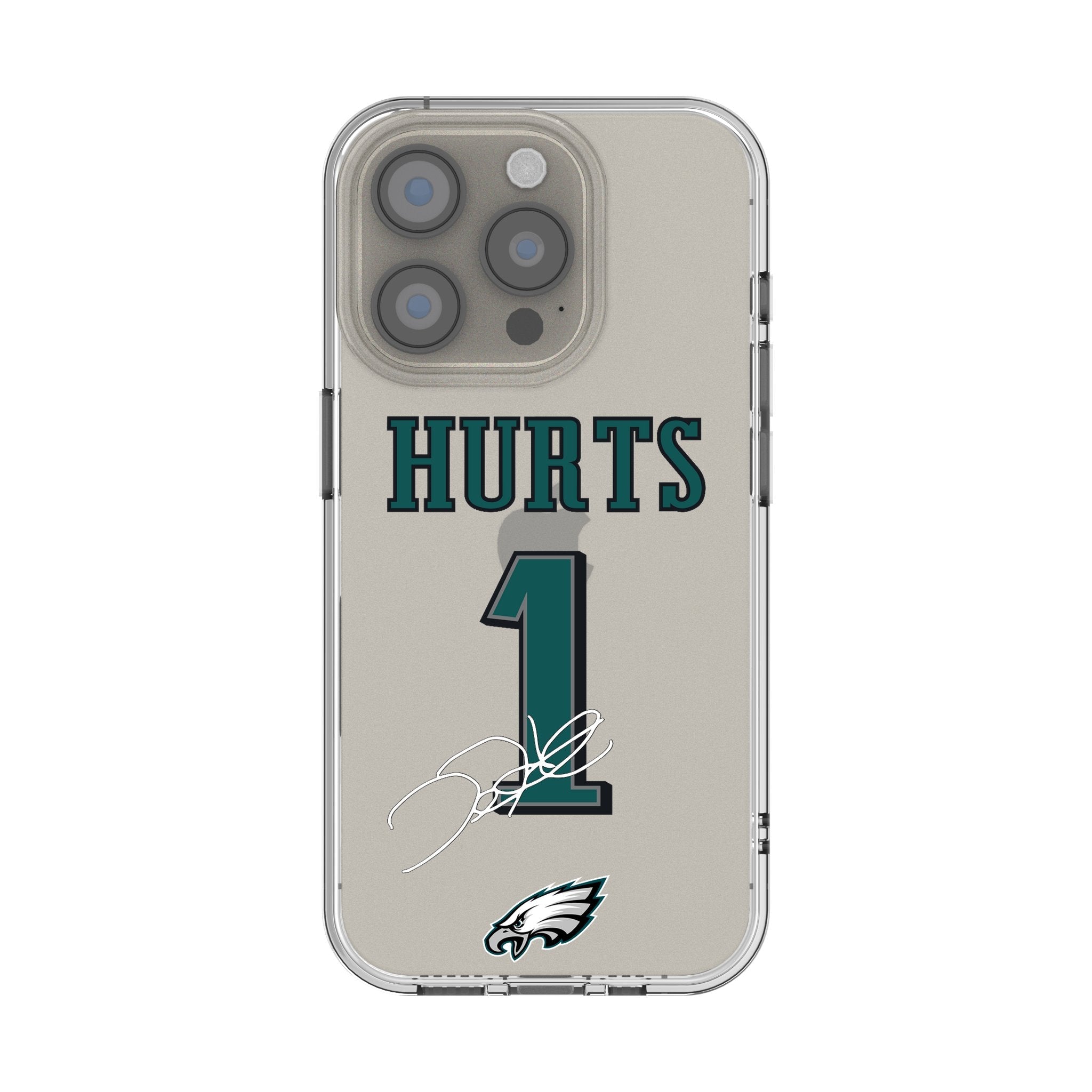 Jalen Hurts Philadelphia Eagles 1 Game Tactic Clear Phone Case for Apple iPhone - Sports Gifts, Sports Memorabilia, Sports Collectibles, Fan Shop