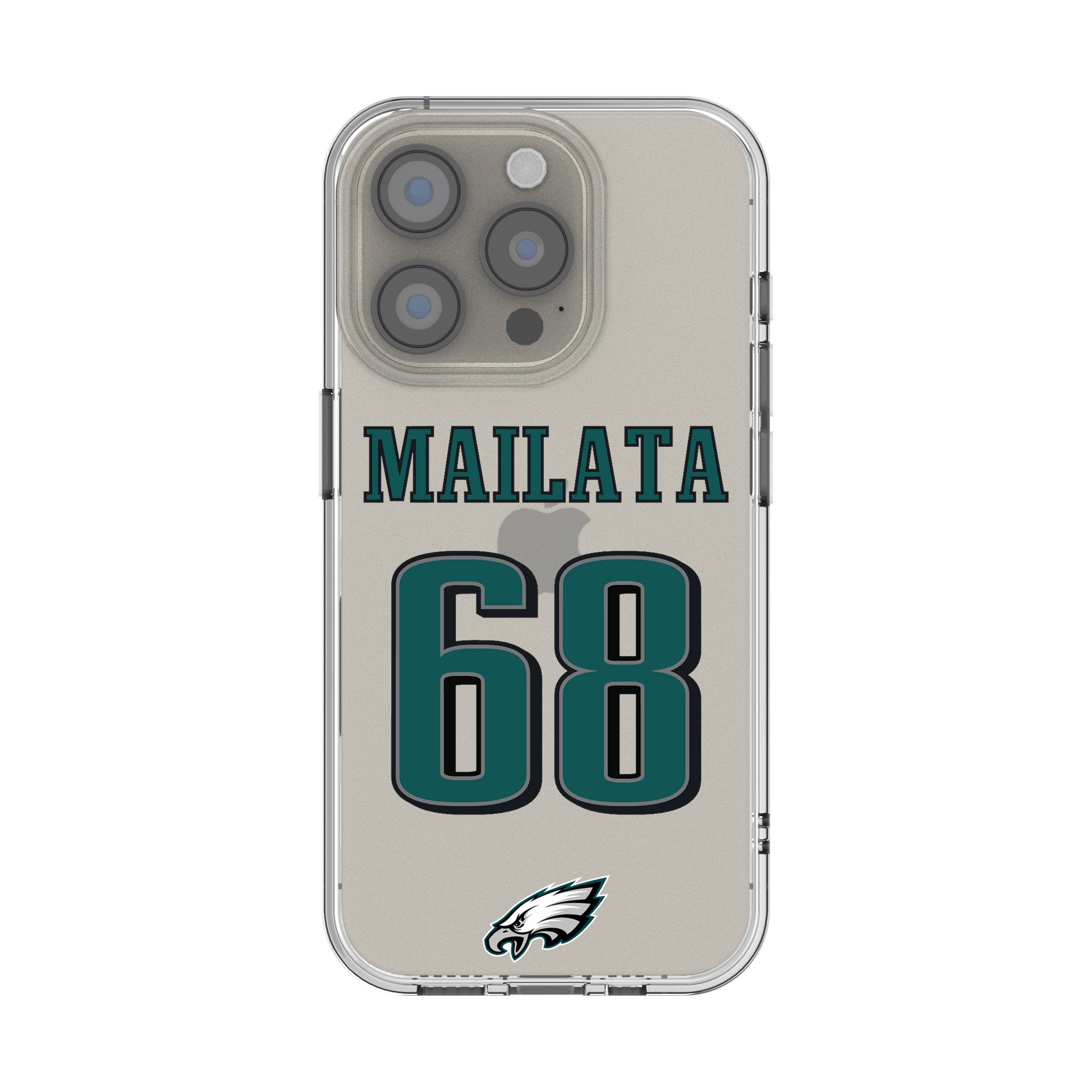 Jordan Mailata Philadelphia Eagles 68 Game Tactic Clear Phone Case for Apple iPhone - Sports Gifts, Sports Memorabilia, Sports Collectibles, Fan Shop
