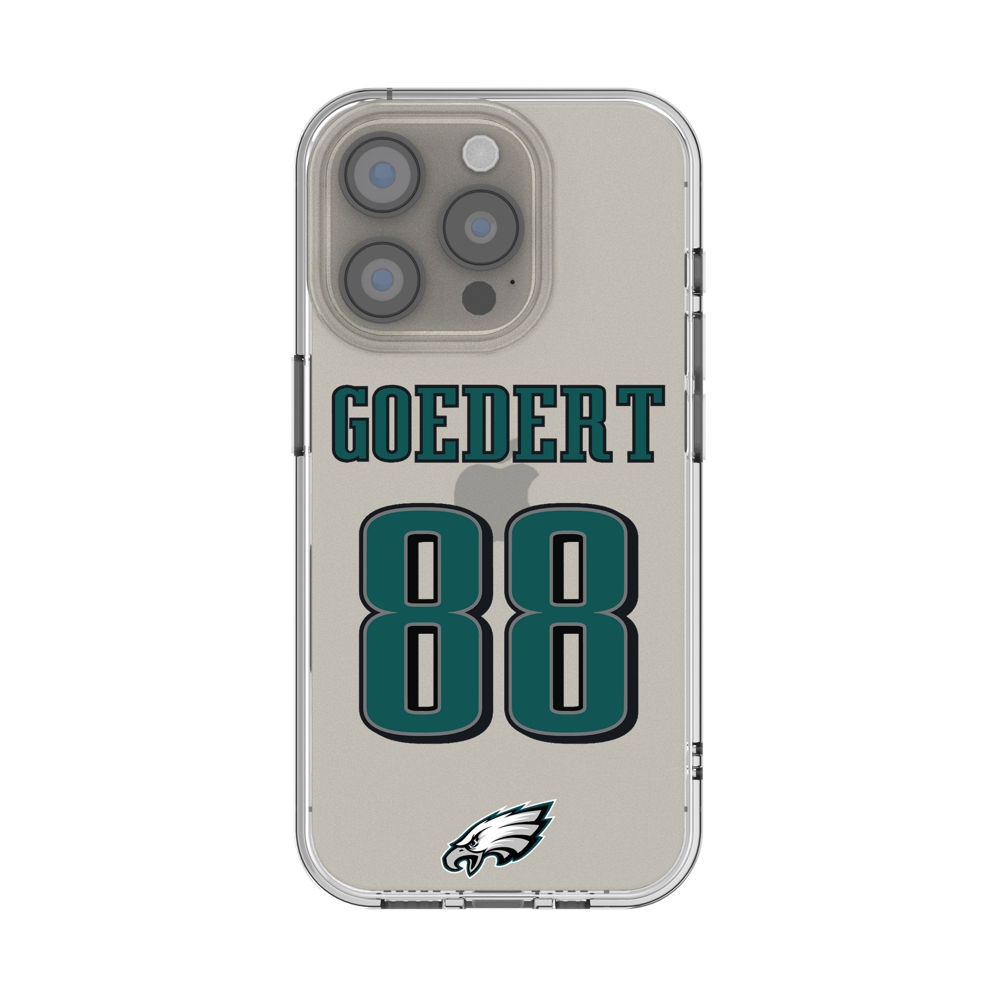 Dallas Goedert Philadelphia Eagles 88 Game Tactic Clear Phone Case for Apple iPhone - Sports Gifts, Sports Memorabilia, Sports Collectibles, Fan Shop
