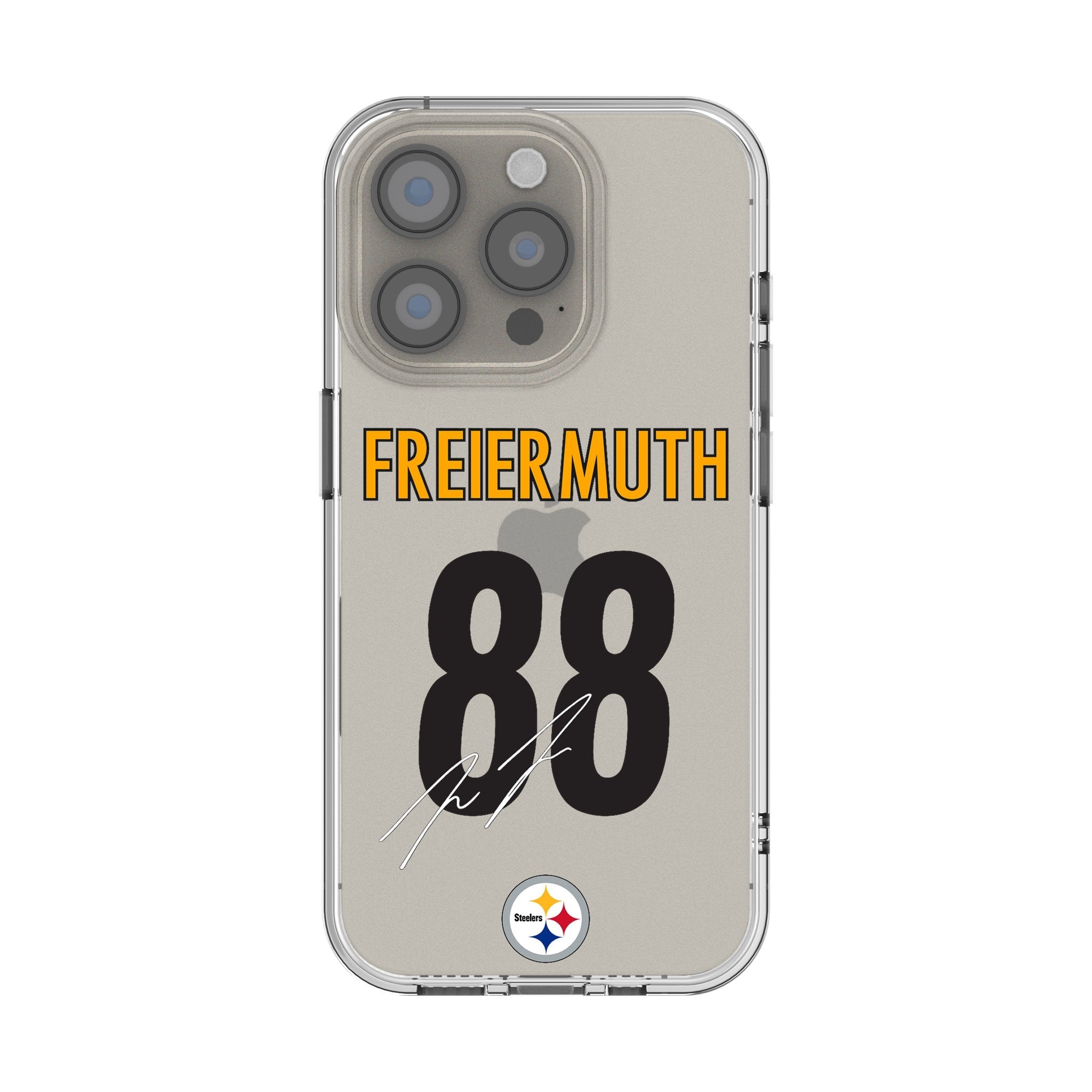 Pat Freiermuth Pittsburgh Steelers 88 Game Tactic Clear Phone Case for Apple iPhone - Sports Gifts, Sports Memorabilia, Sports Collectibles, Fan Shop