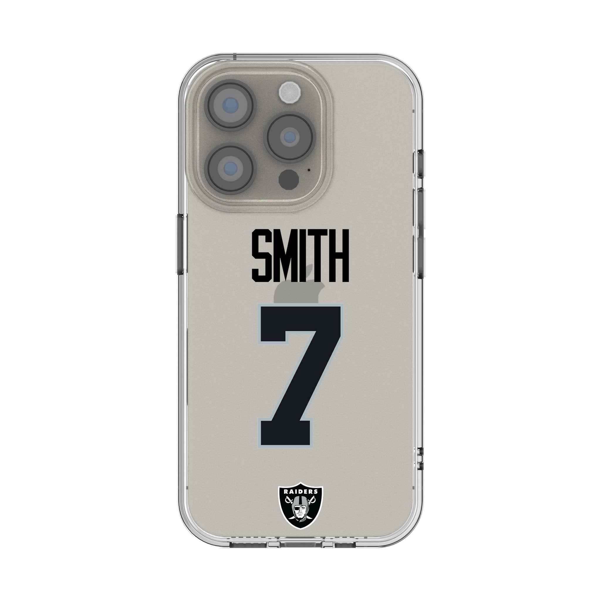 Geno Smith Las Vegas Raiders 7 Game Tactic Clear Phone Case for Apple iPhone - Sports Gifts, Sports Memorabilia, Sports Collectibles, Fan Shop