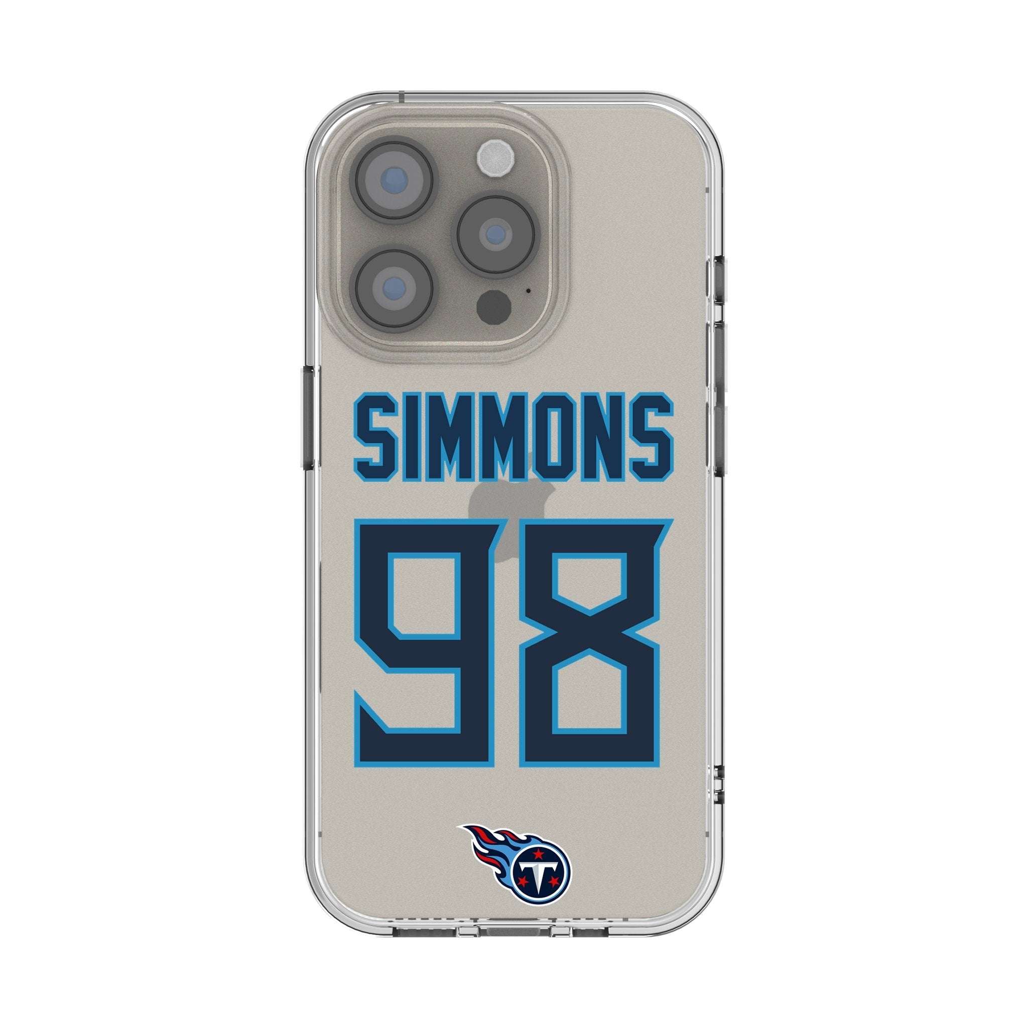 Jeffery Simmons Tennessee Titans 98 Game Tactic Clear Phone Case for Apple iPhone - Sports Gifts, Sports Memorabilia, Sports Collectibles, Fan Shop
