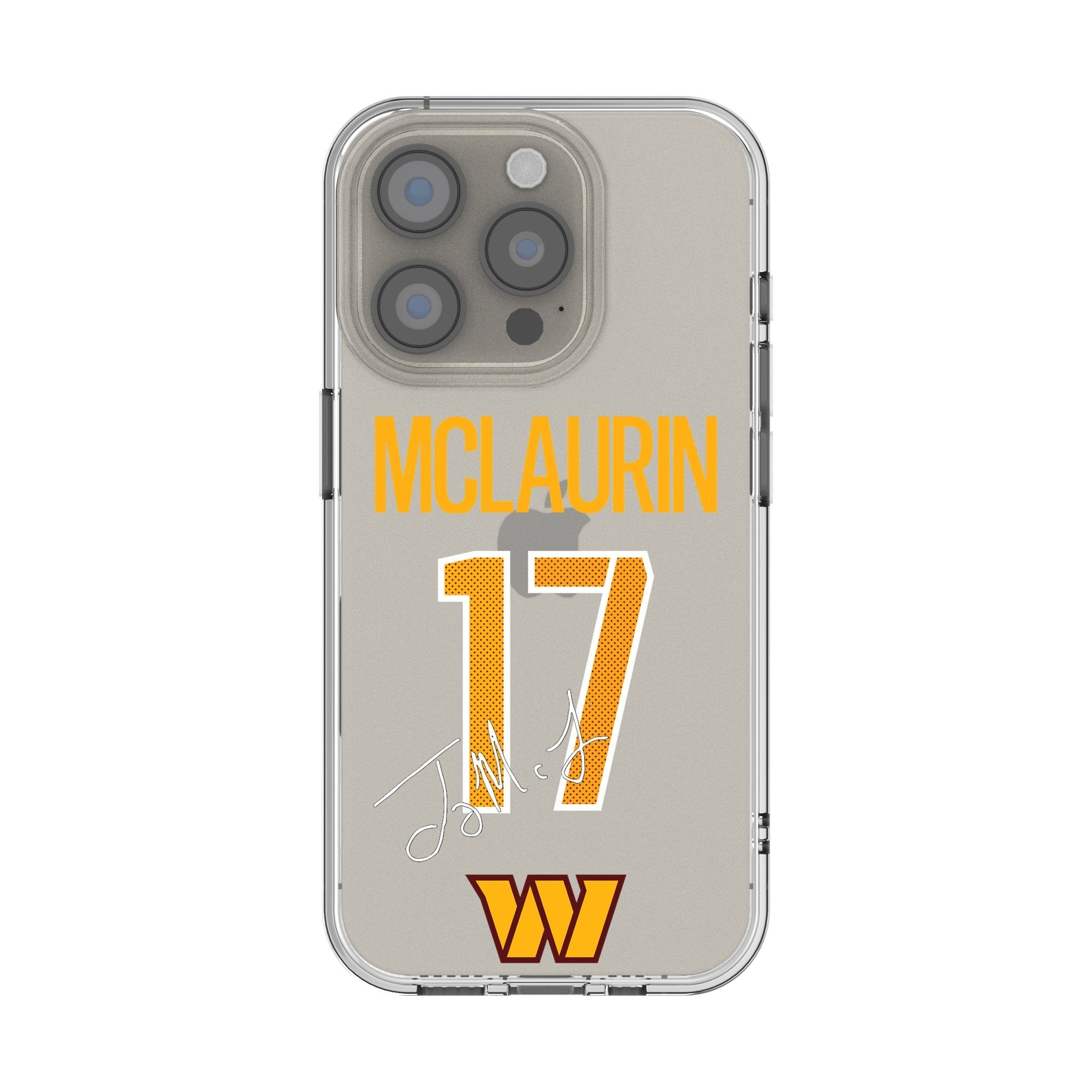 Terry McLaurin Washington Commanders 17 Game Tactic Clear Phone Case for Apple iPhone - Sports Gifts, Sports Memorabilia, Sports Collectibles, Fan Shop