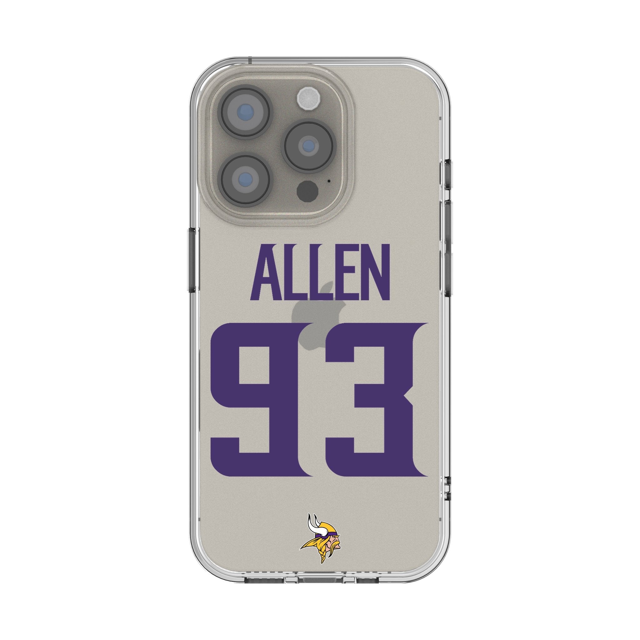 Jonathan Allen Minnesota Vikings 93 Game Tactic Clear Phone Case for Apple iPhone - Sports Gifts, Sports Memorabilia, Sports Collectibles, Fan Shop