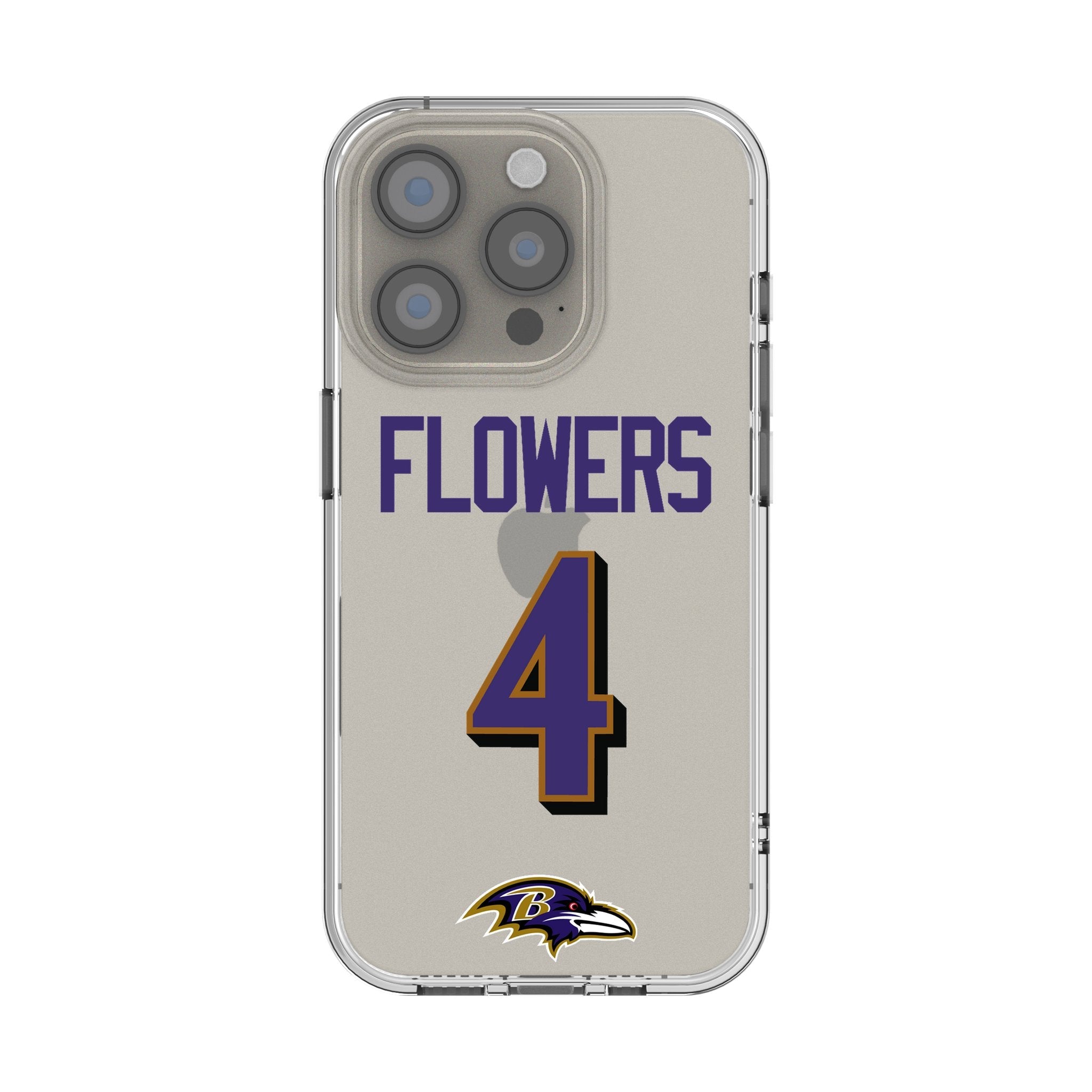 Zay Flowers Baltimore Ravens 4 Game Tactic Clear Phone Case for Apple iPhone - Sports Gifts, Sports Memorabilia, Sports Collectibles, Fan Shop